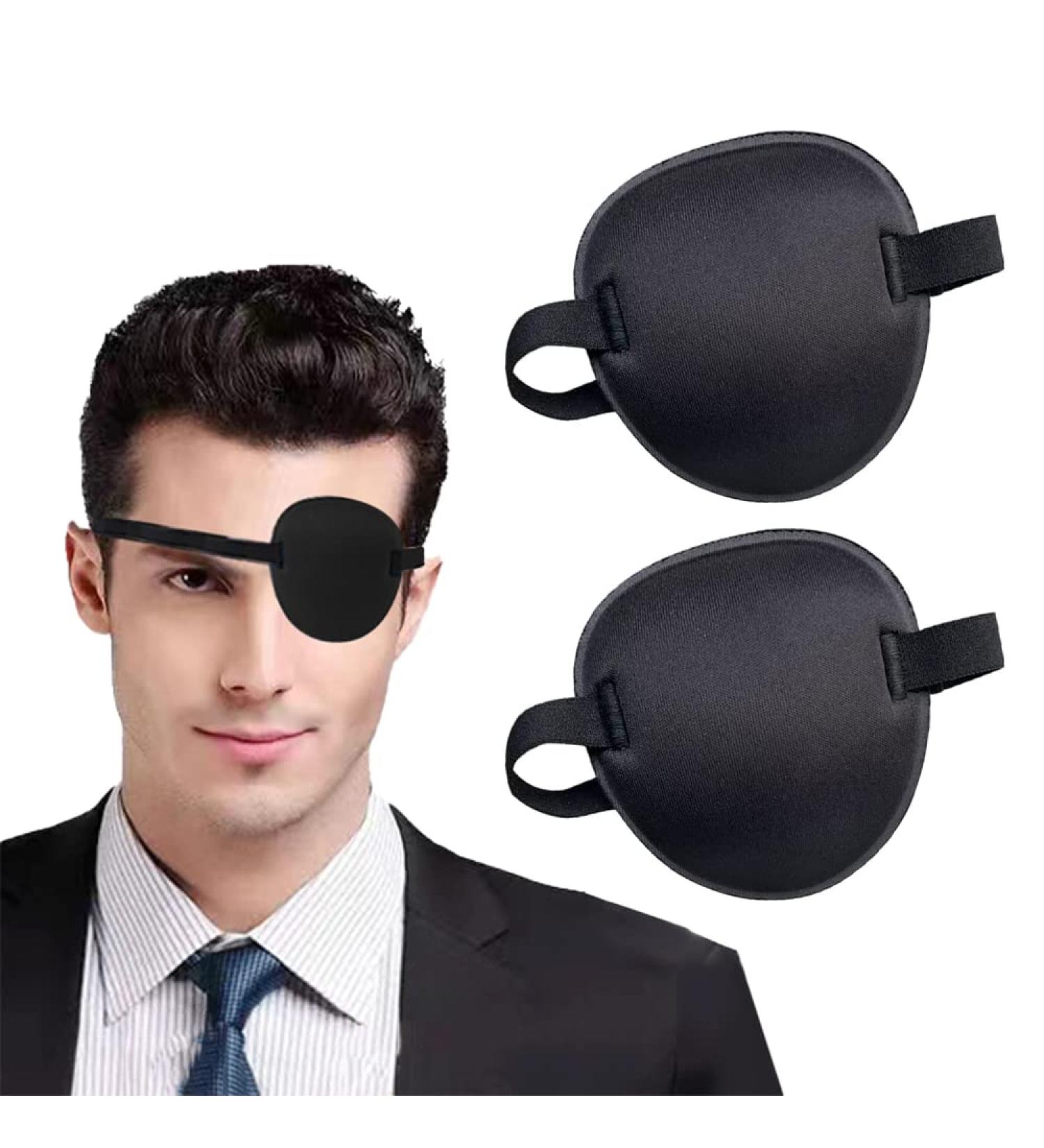 2PCS Adjustable Eye Patches for Adults & Kids - Black Eye Patch for Amblyopia & Lazy Eye | Comfortable Glasses Fit - Buy Online on GoSupps.com