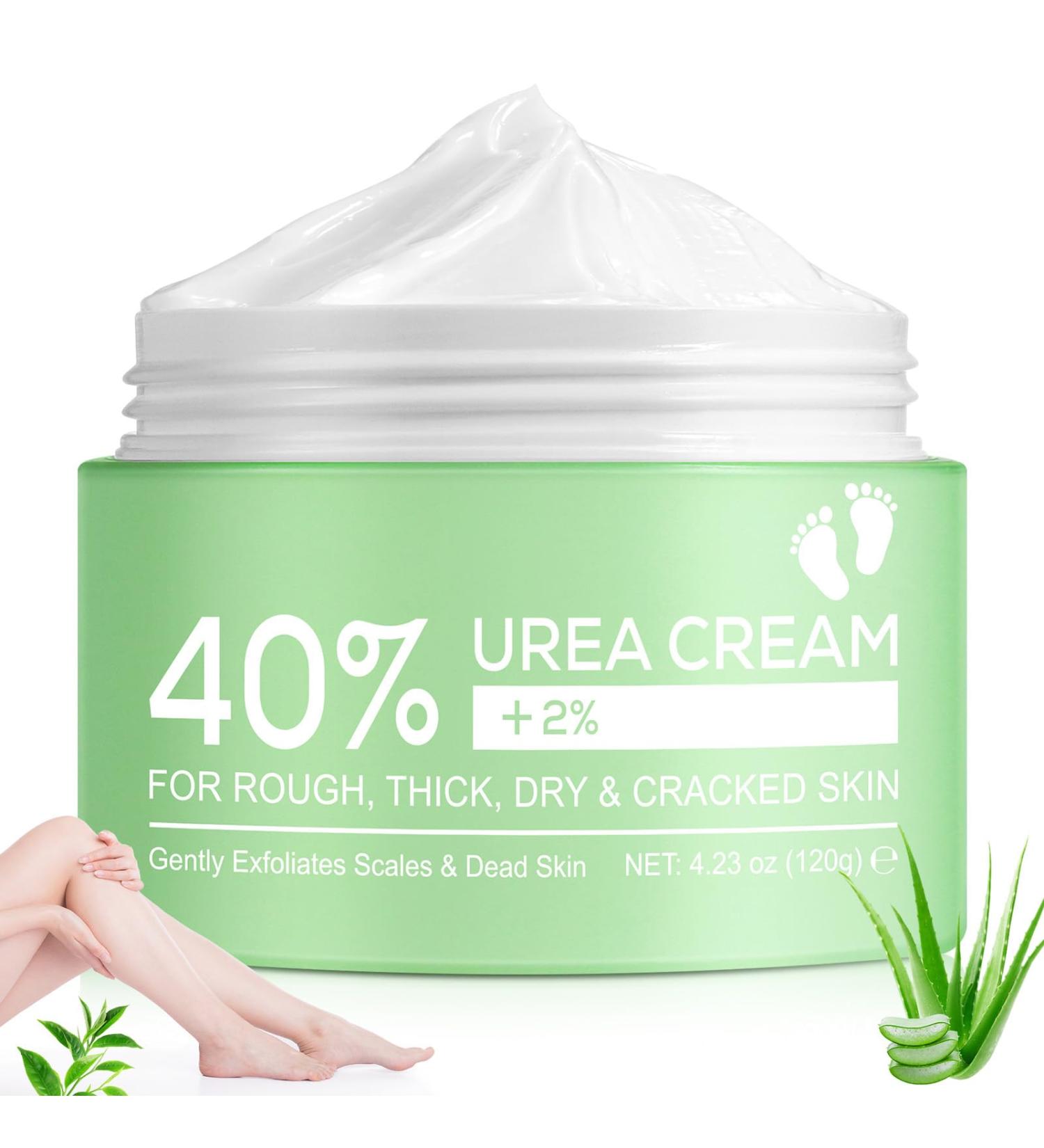 Urea Foot Cream Urea Cream 40 Percent for feet with Hyaluronic Acid Tea Tree and Aloe Vera for Deep Moisture Urea Cream for Feet Hands Heels Elbows Nails and Knees - Buy Online on GoSupps.com