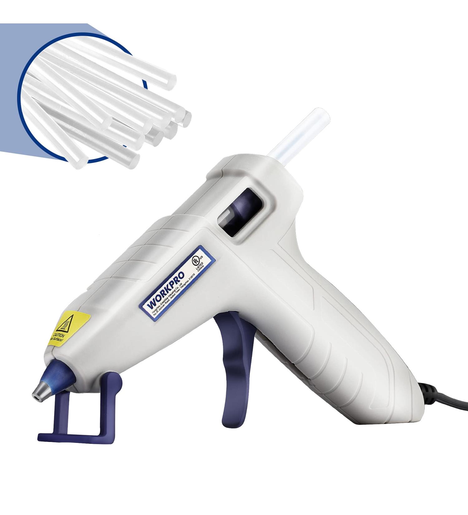 WORKPRO Mini Hot Glue Gun Kit with 20pcs Sticks - Lightweight Hot Melt Gun for Decoration, Craft, School Art, DIY & Home Repairs - Grey - Buy Online on GoSupps.com