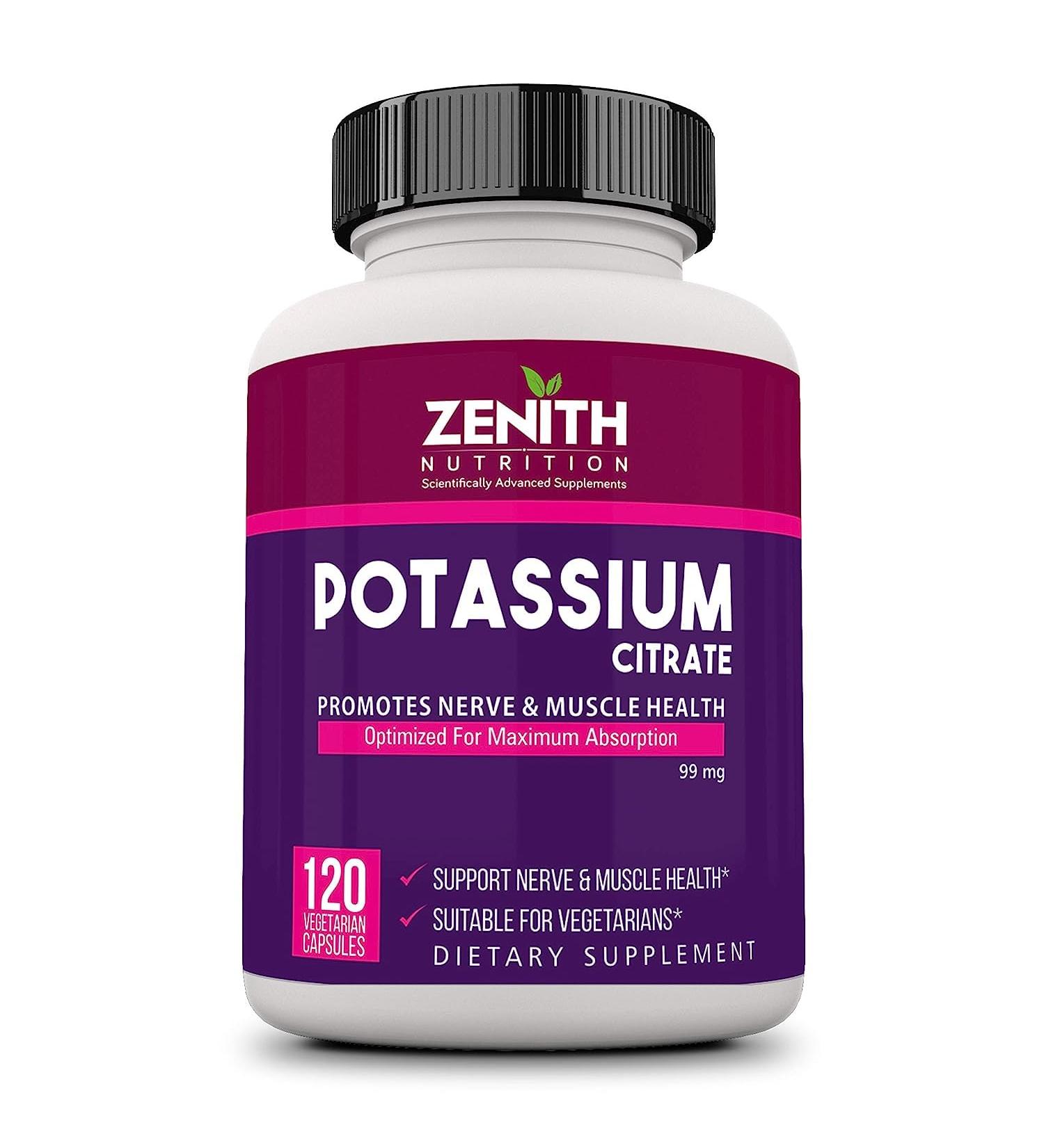 Potassium Citrate 99mg (120 Veg Capsules) - 100% Herbal Formula | NO Side Effects - Buy Online on GoSupps.com