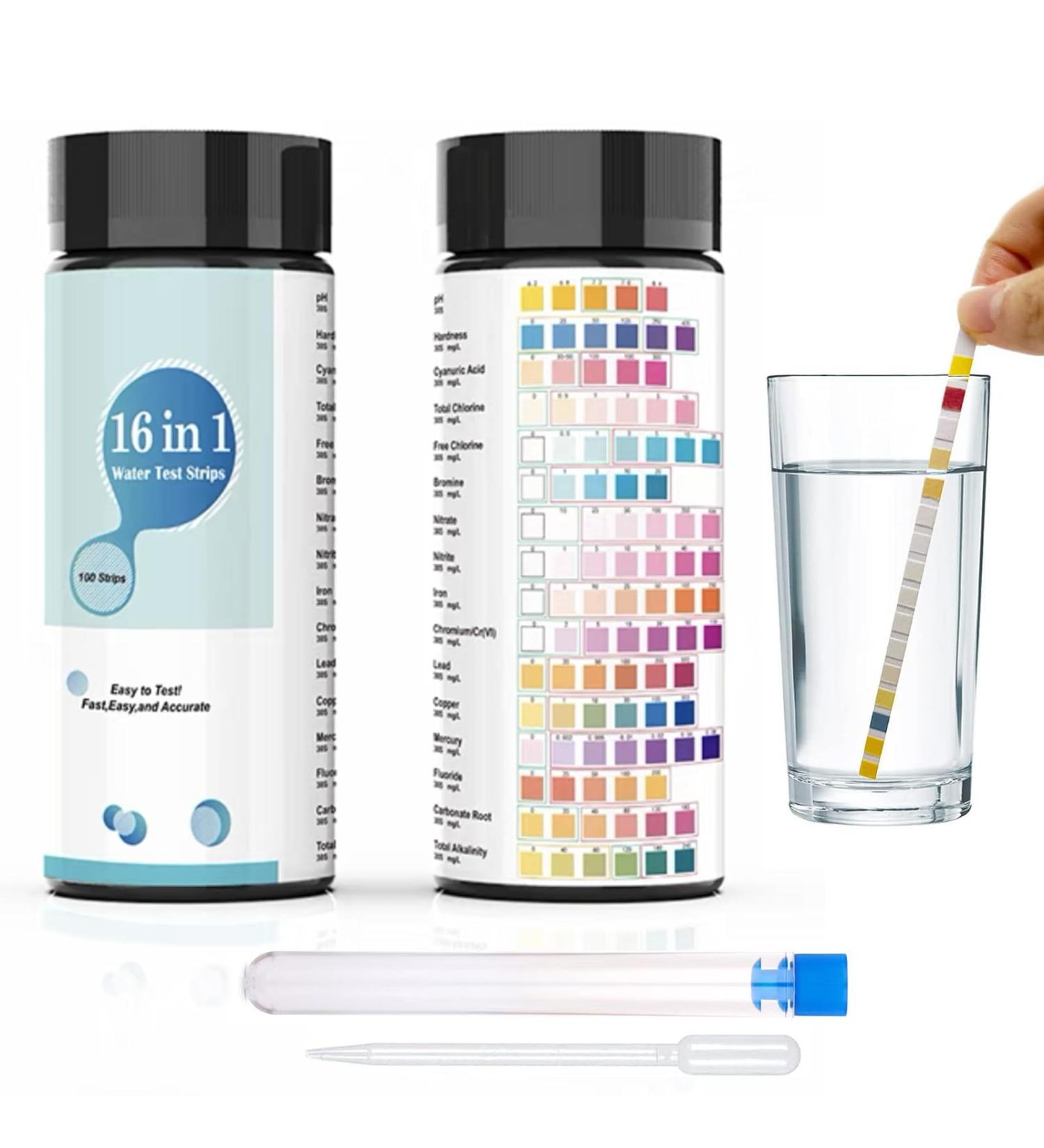 16 in 1 Aquarium Water Test Strips - Freshwater & Saltwater Testing Accurate Water Quality Analysis for Fish Ponds (100 Pieces) - Buy Online on GoSupps.com