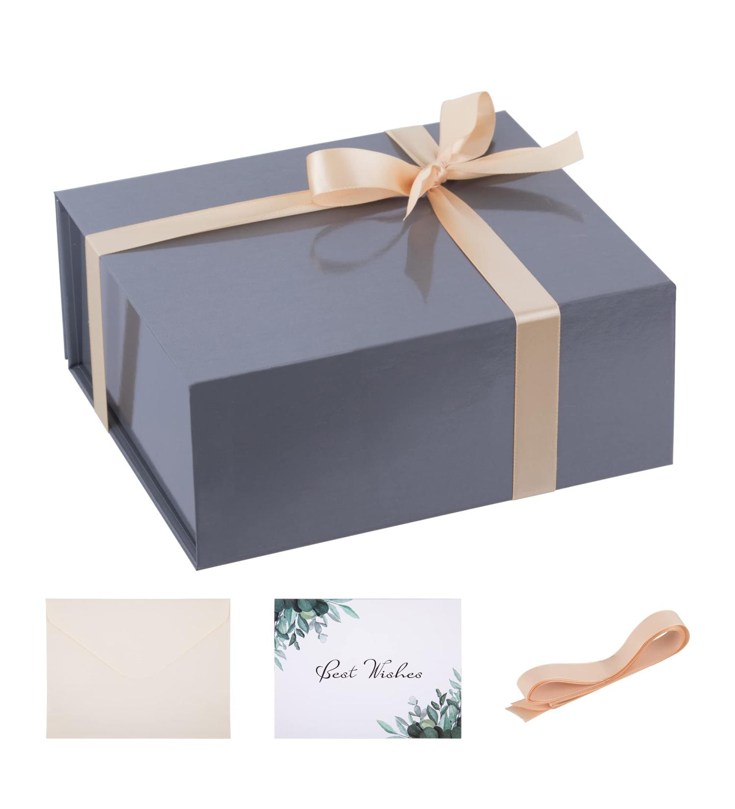 5 Packs grey Gift Box 8x7x3.3 Inches Small Gift Boxes with Lids and Magnetic Closure Collapsible Gift Boxes with Card and Ribbon for Presents Men Gift Wedding Male Birthday Graduation Merry Christmas 8x7x3.3 Inch(5 Packs) Grey - Buy Online on GoSupps.com