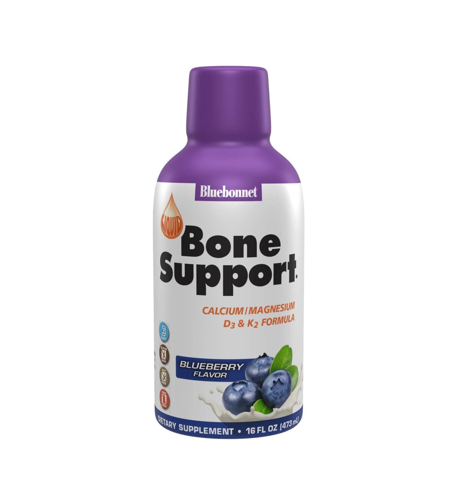 Buy Bluebonnet Nutrition Liquid Bone Support - Blueberry Flavor 16 fl oz | Optimize Your Bone Health - Buy Online on GoSupps.com