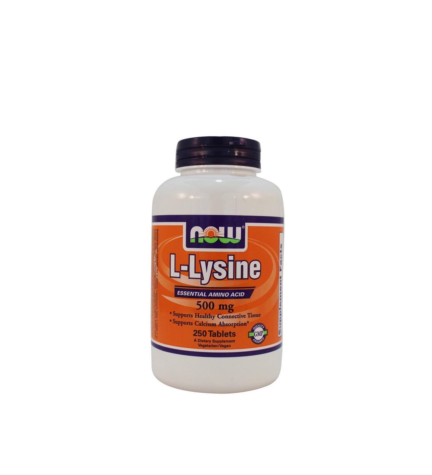 NOW Foods: Lysine Essential Amino Acid 500mg 250 tabs (3 Pack) - Buy Online on GoSupps.com