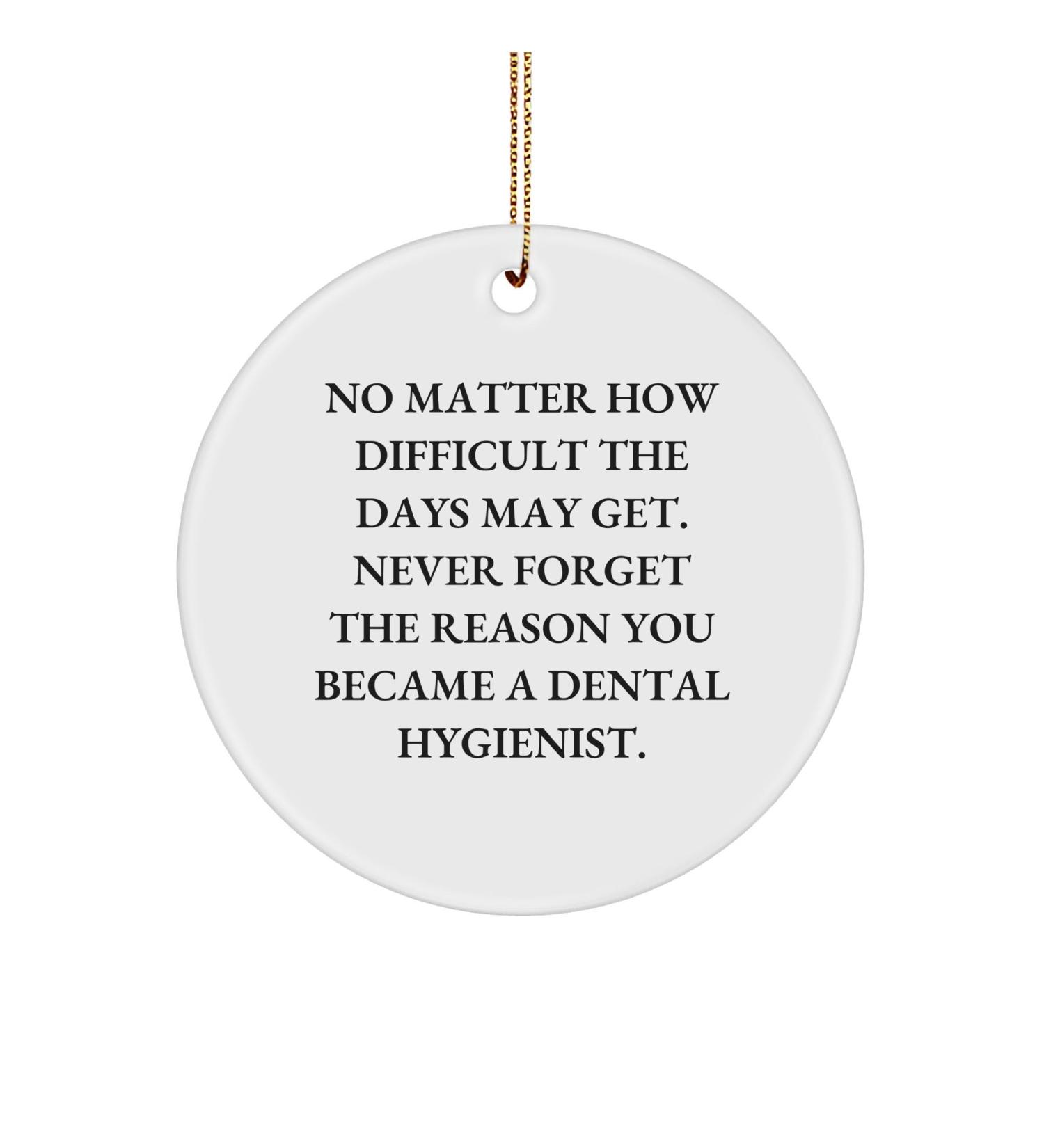 Dental Hygienist Christmas Unique Gift Inspirational Quote Circle Ornament Gifts for Dental Hygienist Friends Coworkers from Men Women Friends Coworkers