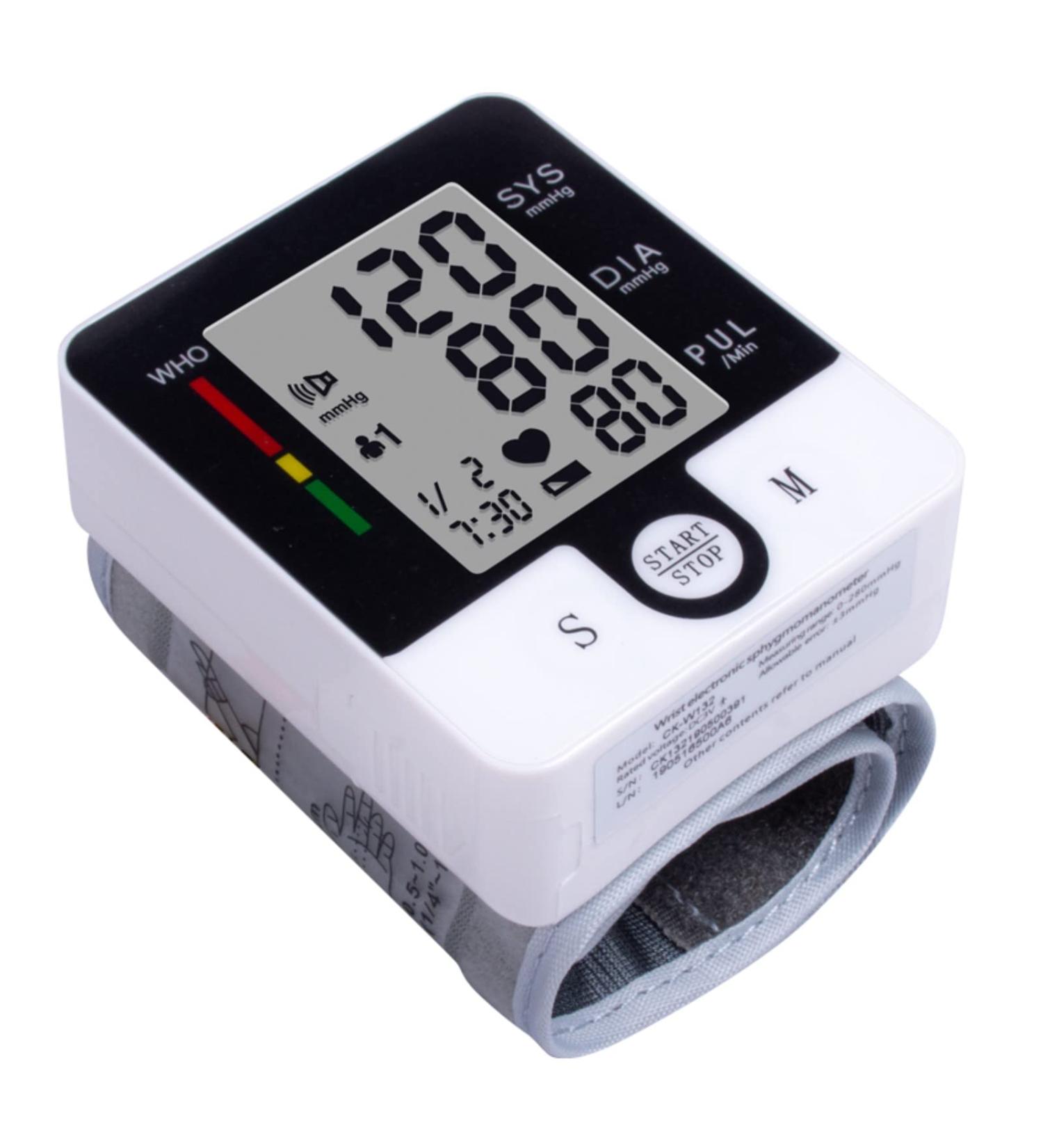 Wrist Blood Pressure Monitor - Automatic Talking BP Cuff with Heart Rate, 90x2 Reading Memory, Large LCD Display - Medical Equipment for Home Use - Buy Online on GoSupps.com