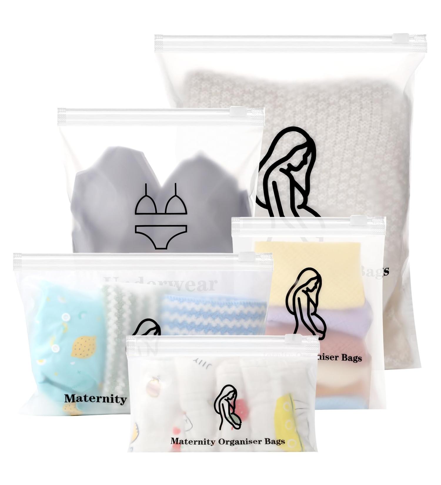 Lanjue 20 Pcs Baby Hospital Maternity Organiser Bags 38 * 28cm - Essential Reusable Plastic Ziplock Bags for Newborn Baby and Mum to Be - Buy Online on GoSupps.com