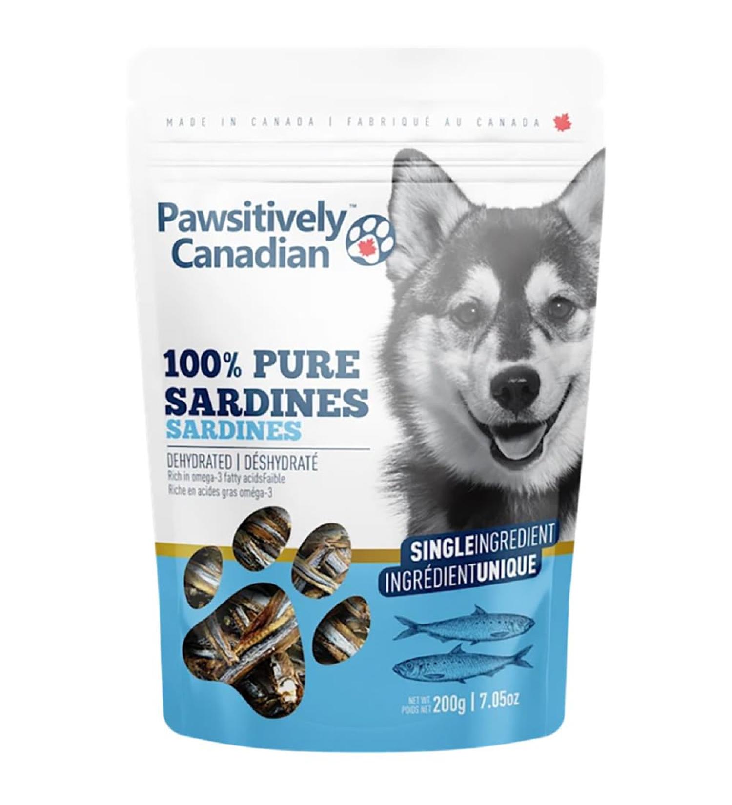 Pawsitively Canadian 100% Sardines Dehydrated Dog Treats - 200grams (7oz) - One Ingredient