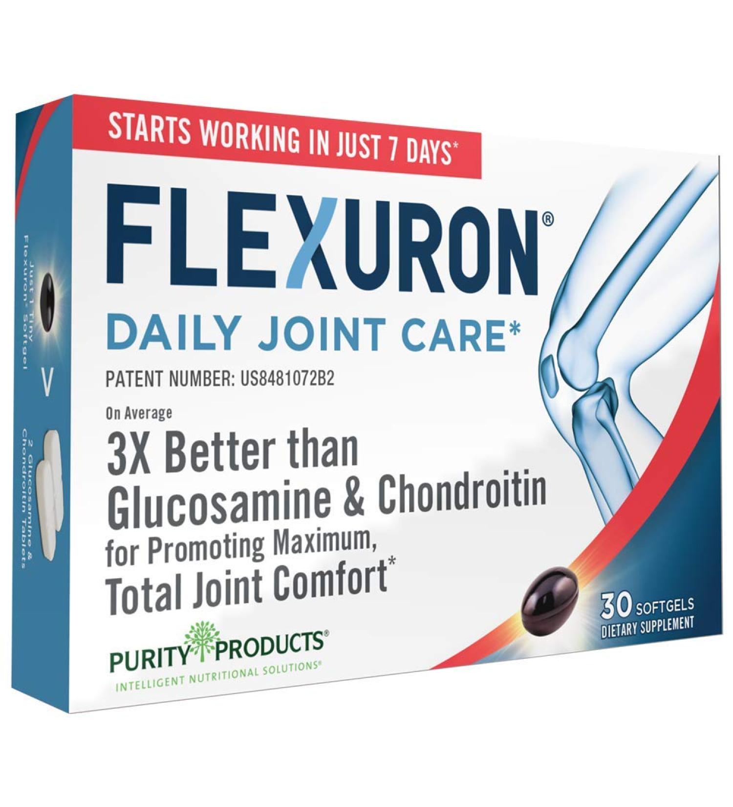 Flexuron Joint Formula by Purity Products - Fast-Acting Krill Oil Supplement with Hyaluronic Acid and Astaxanthin - 30 Count - Buy Online on GoSupps.com
