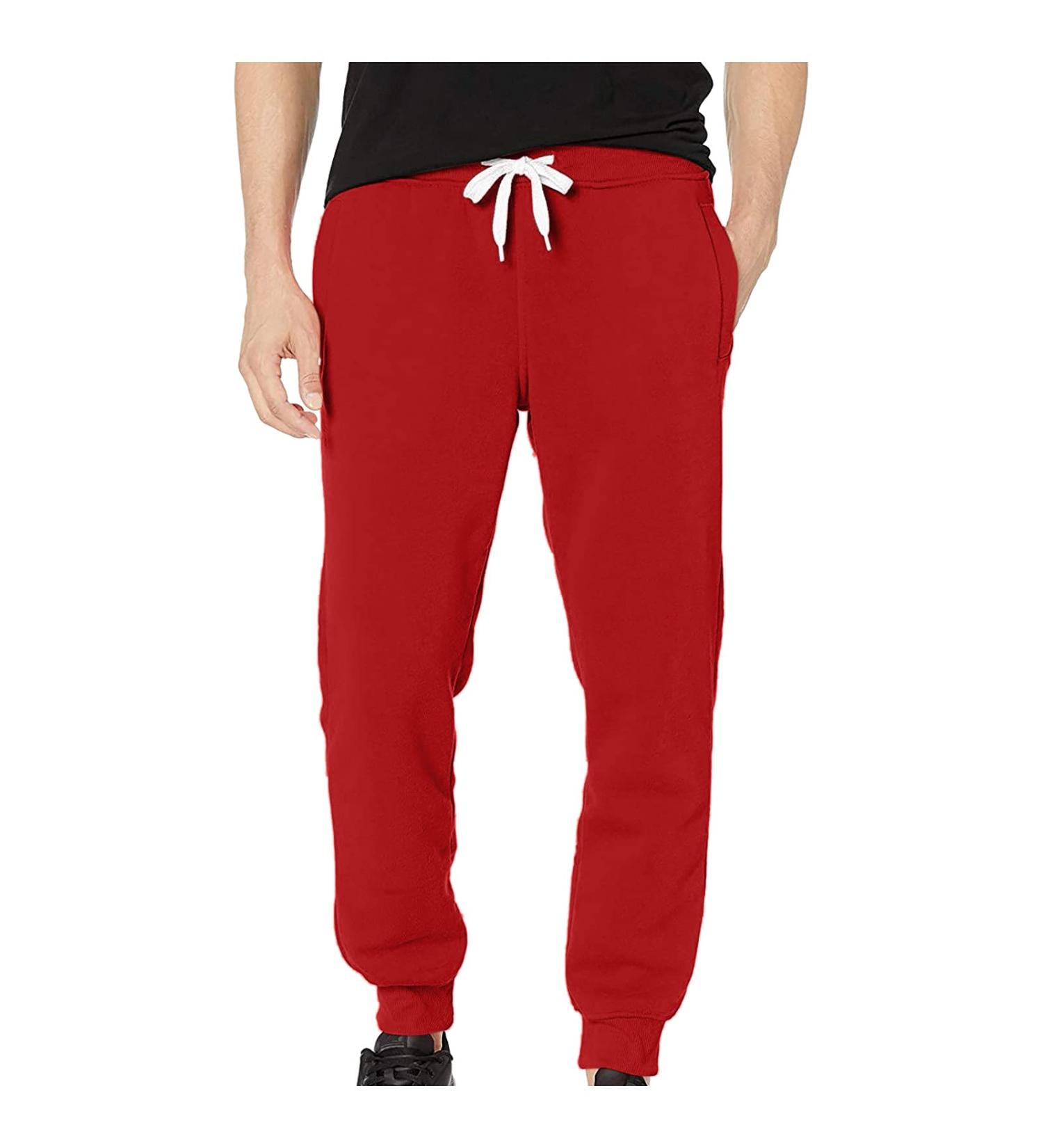 Ronony Men's Slim Fit Jogging Pants - Durable Training & Sports Sweatpants | Cargo & Leisure Wear - XXL - Red - Buy Online on GoSupps.com