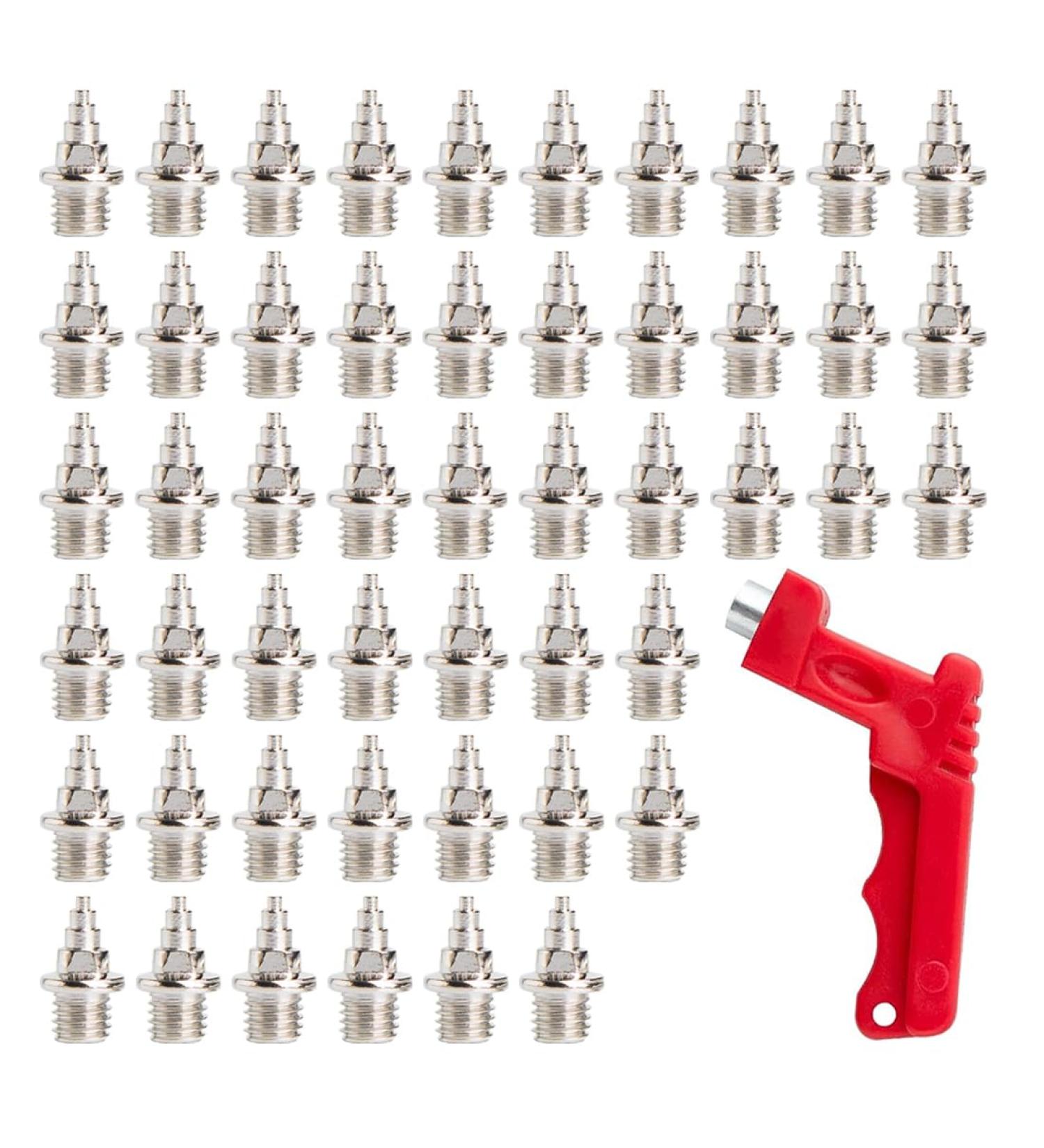 NHPY 50 Pcs 5mm Spike Nails & Key | Durable Steel Pyramid Spikes for Athletics Track Shoes Long Jumping & Hiking - Buy Online on GoSupps.com