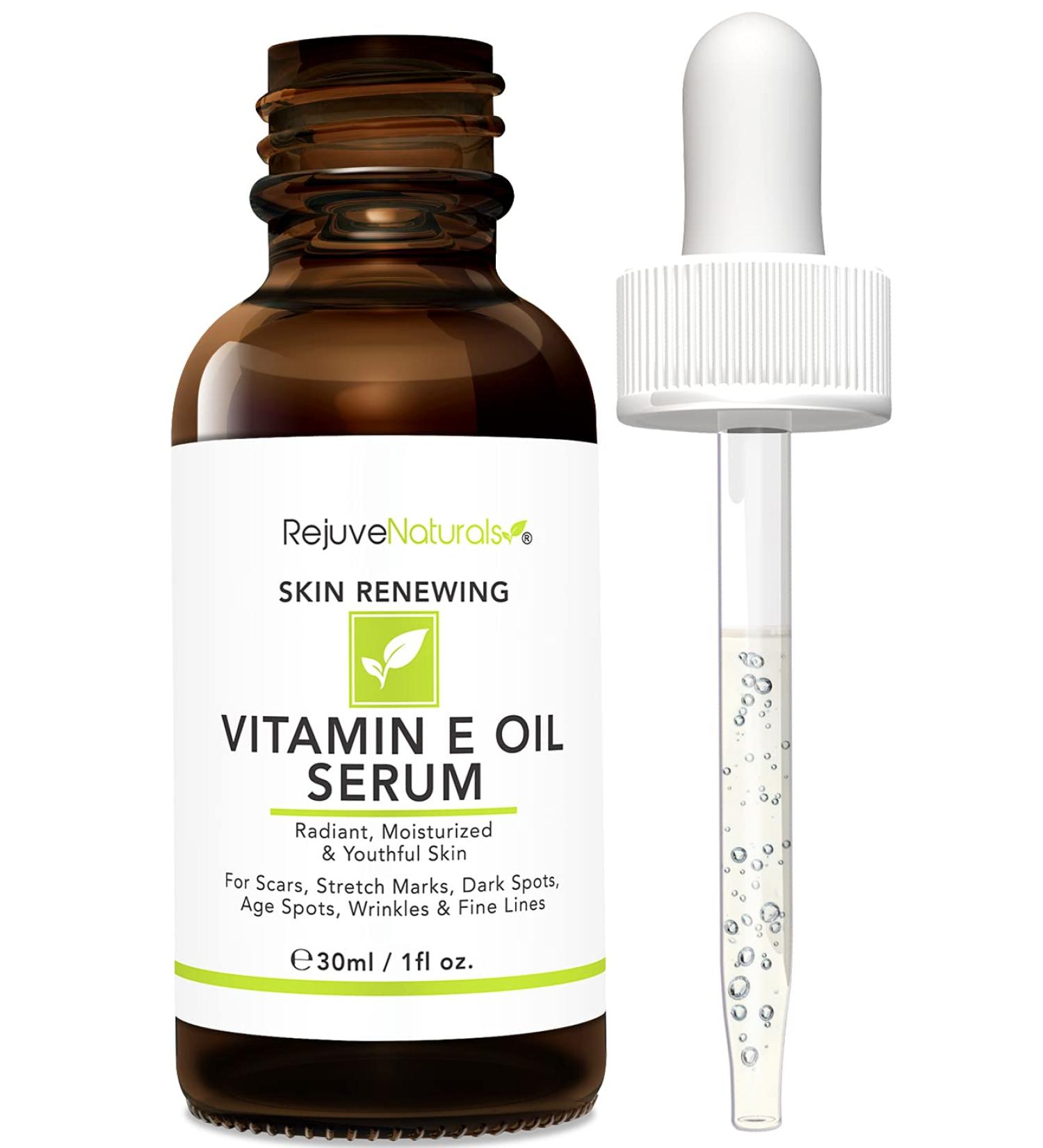 Vitamin E Oil Serum with Hyaluronic Acid, Retinol, Aloe Vera - 1oz | Reduce Scars, Dark Spots, Wrinkles | Face & Body Moisturizer - Buy Online on GoSupps.com
