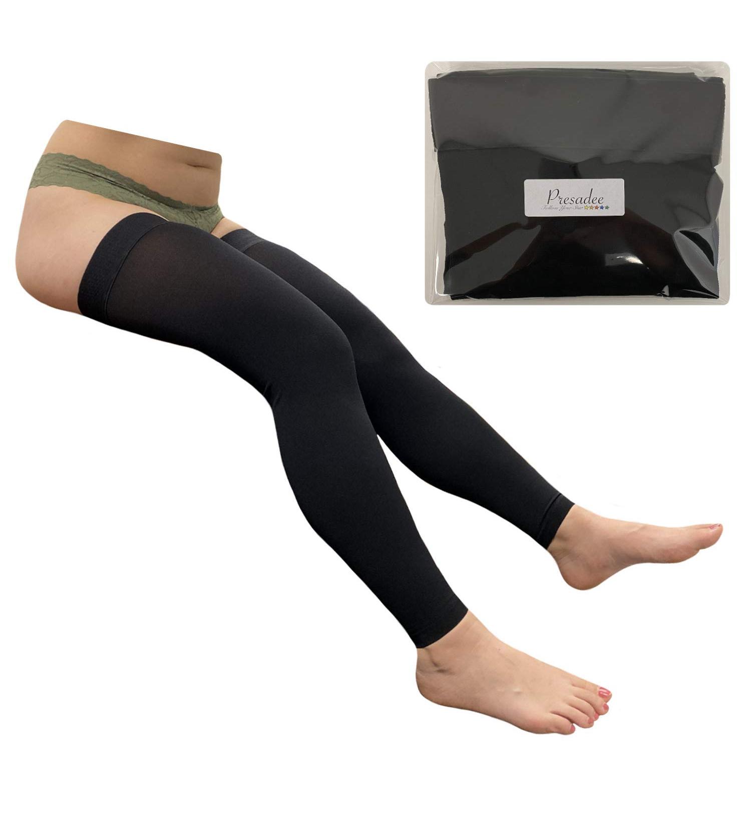 Thigh Sleeve 20-30mmHg Compression Stocking for Calf & Knee Swelling - Black S/M | International Shipping - Buy Online on GoSupps.com
