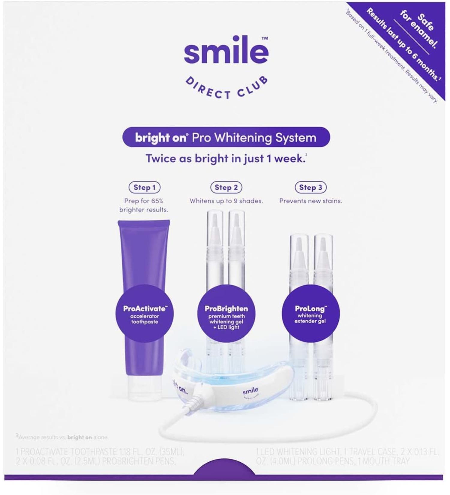 SmileDirectClub Pro Teeth Whitening Gel System - Professional Strength Hydrogen Peroxide - 4 Pack Pens & Whitening Toothpaste - Enamel Safe & Pain Free - 6 Count - Buy Online on GoSupps.com