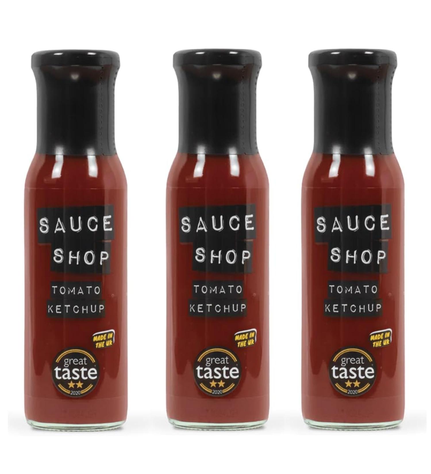 Sauce Shop - Tomato Ketchup Pack of 3 All Natural Ingredients Vegan 3x 255g jars
