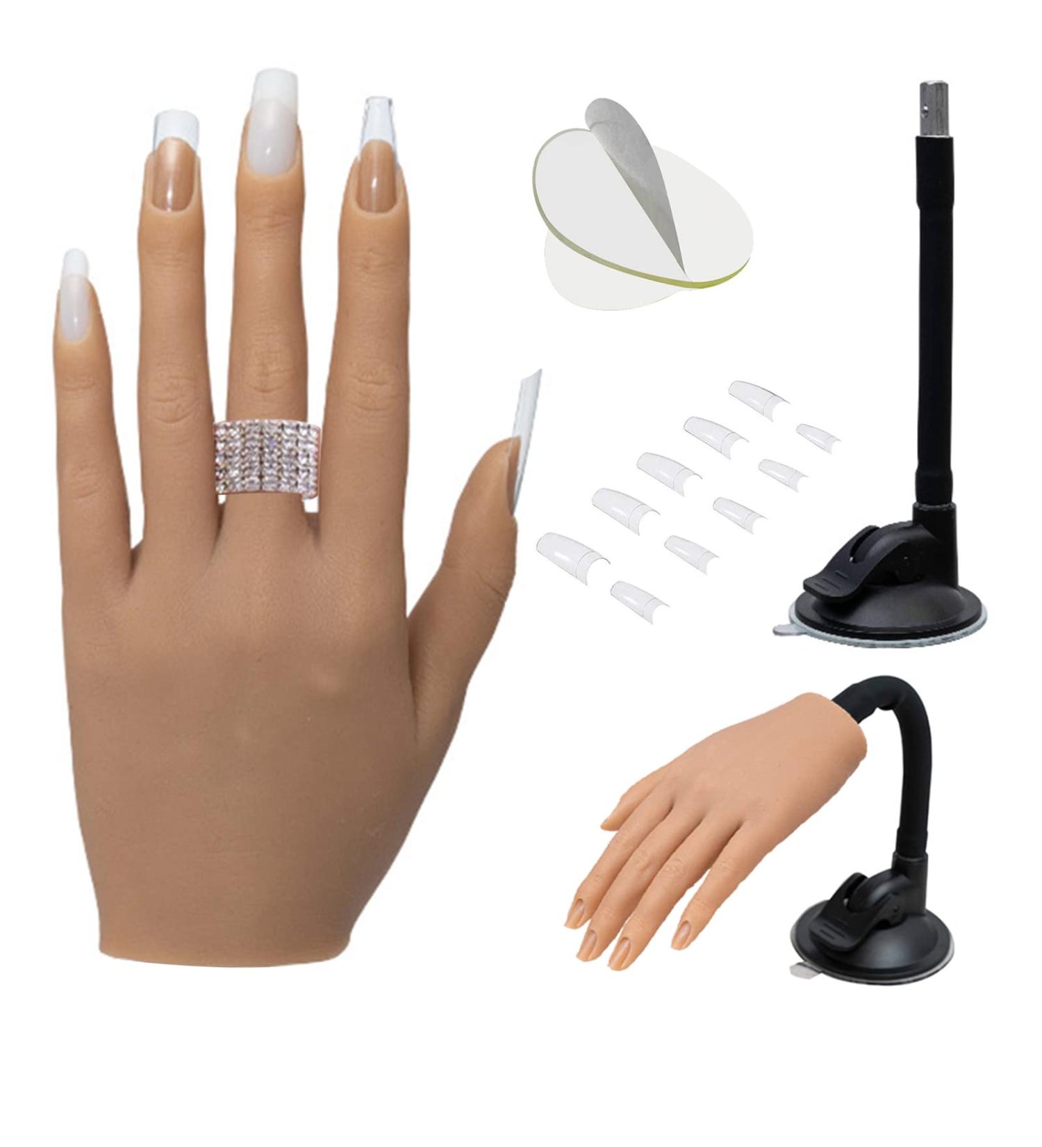 Silicone Practice Hand for Acrylic Nails - Flexible Bendable Mannequin Training Tool - Left Hand - Buy Online on GoSupps.com