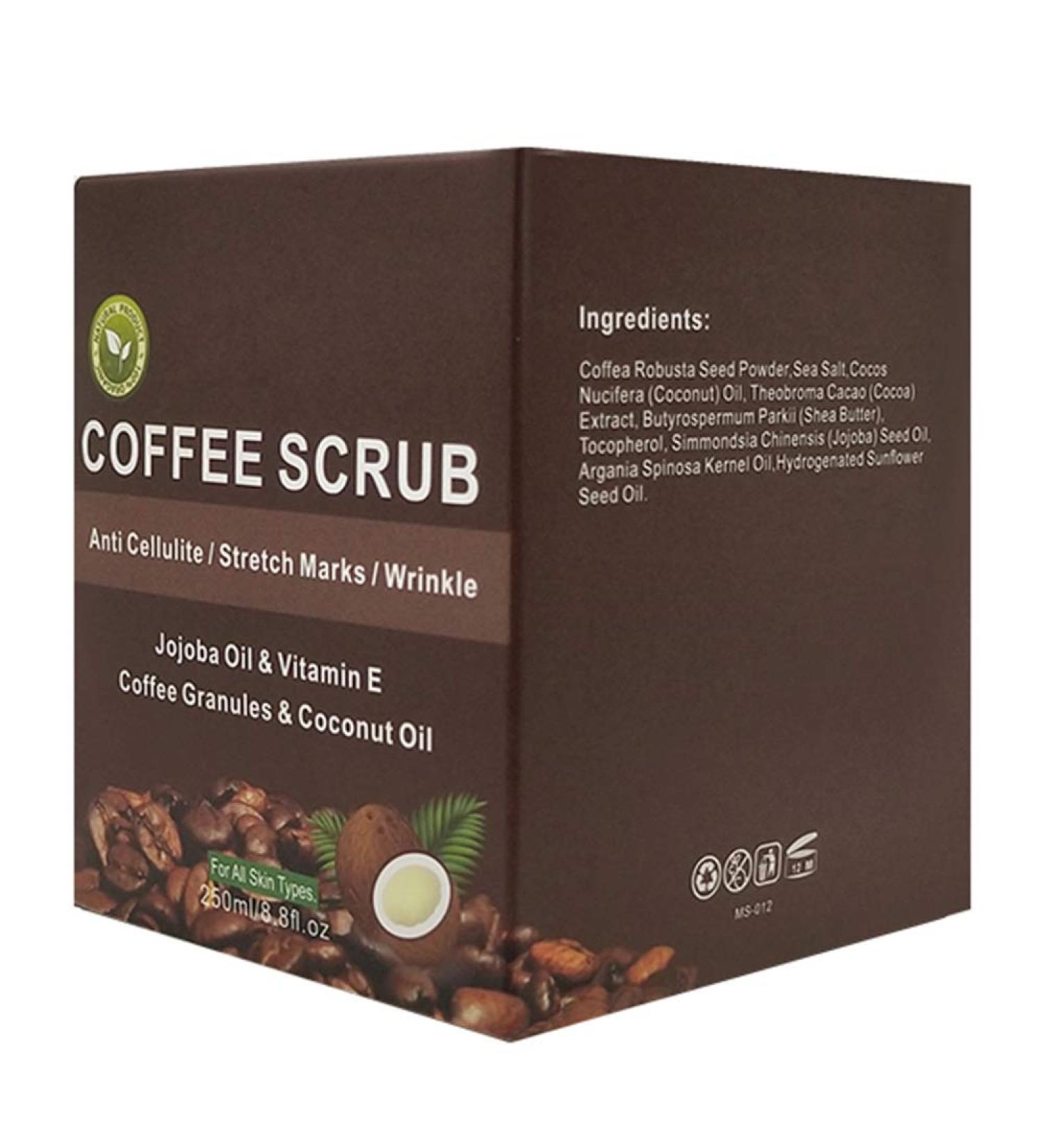 250ml Caffeine Body Scrub - Deep Cleansing Cream for Exfoliation & Skin Reduction | Shop Internationally - Buy Online on GoSupps.com