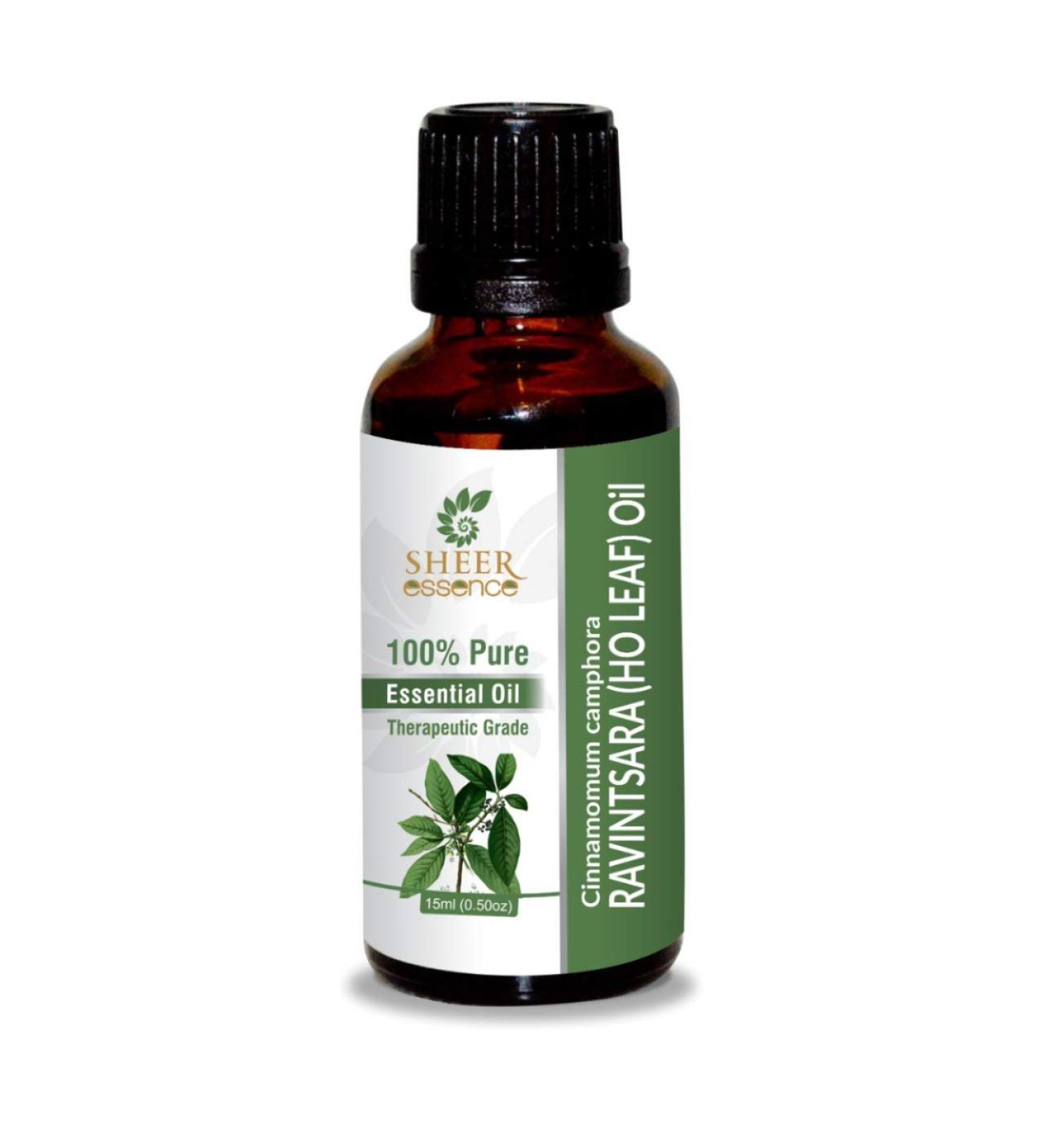 Ravintsara (Ho Leaf) Oil (Cinnamomum Camphora) Essential Oil 100% Pure Natural Undiluted Uncut Therapeutic Grade Oil 0.16 Fl.OZ