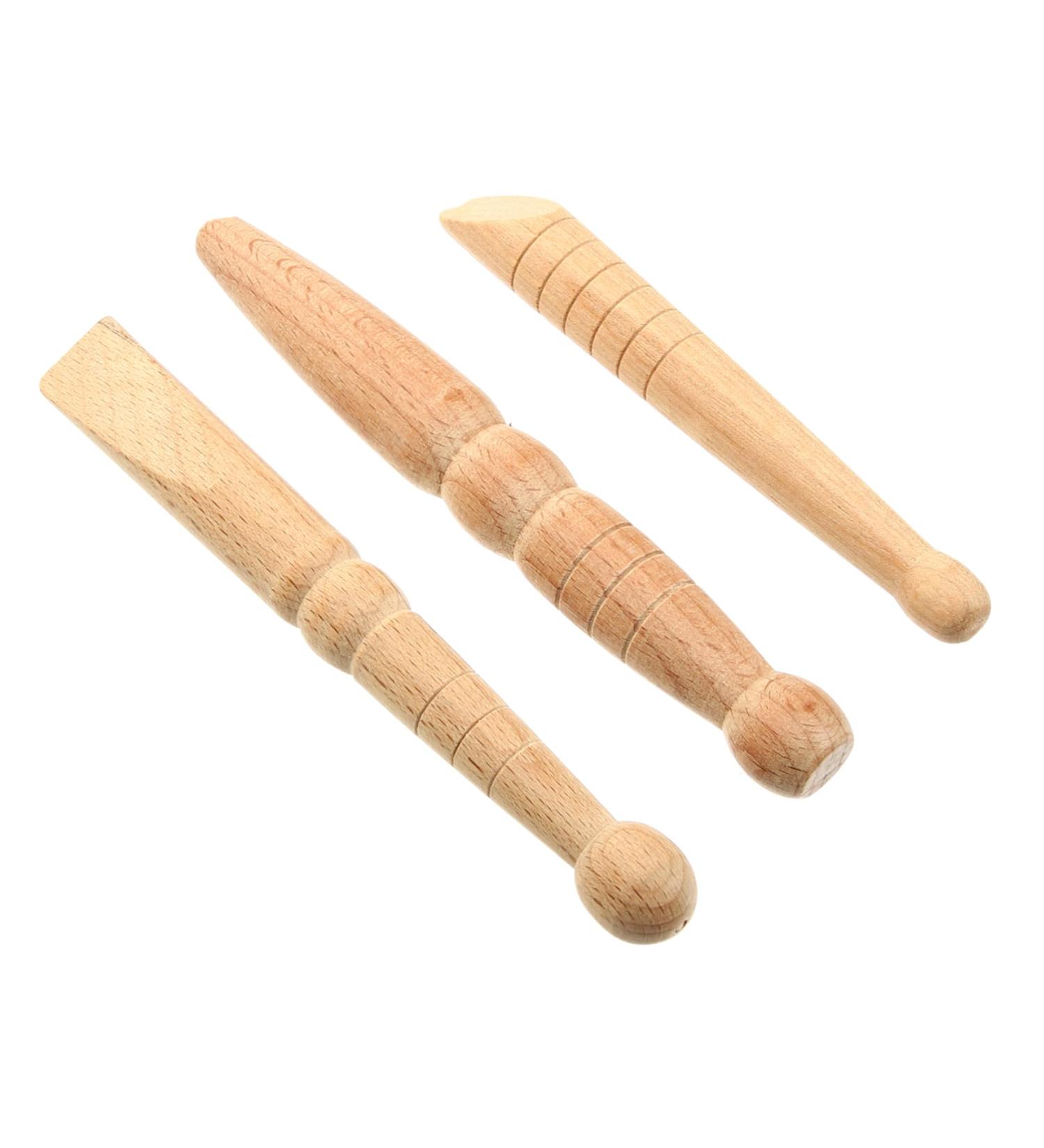 3-Piece Wooden Acupuncture & Acupressure Pen Set | Wood Massage Tools for Foot Reflex Zone & Hand Massage - Buy Online on GoSupps.com