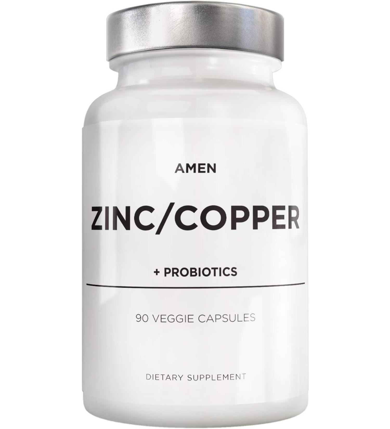 Zinc & Copper Supplement + Probiotics 3 Months Supply - 50mg Zinc Picolinate Pills - Essential Minerals, 2 Billion CFUs Probiotic - Vegan & Non-GMO - 90 Capsules - Buy Online on GoSupps.com