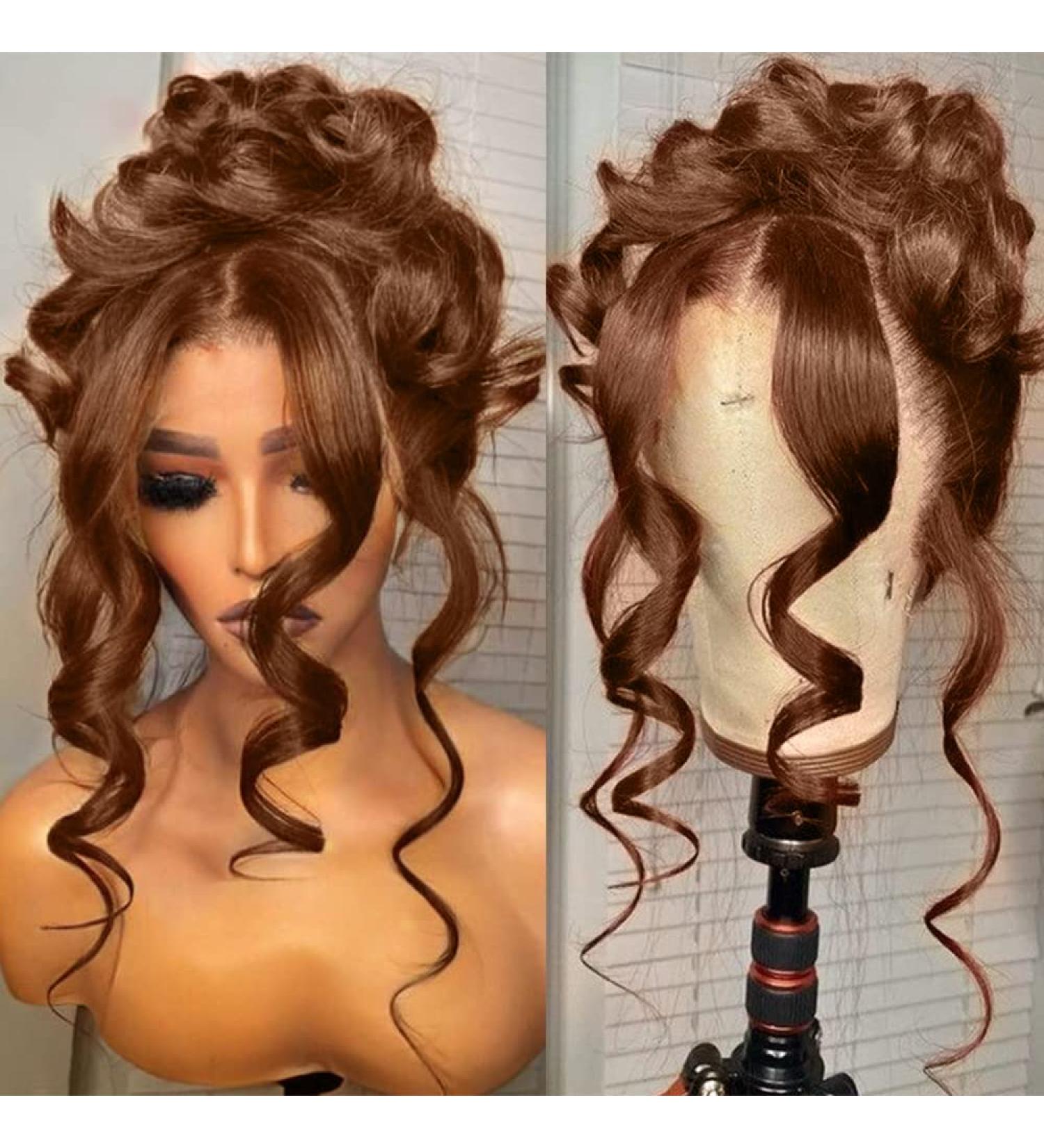 200 Density 13x6 Auburn Brown Body Wave Lace Front Wig - HD Transparent Lace, Baby Hair, Chestnut Brown Color, Brazilian Virgin Human Hair - Women's Glueless Pre-Plucked Full Wig - Buy Online on GoSupps.com