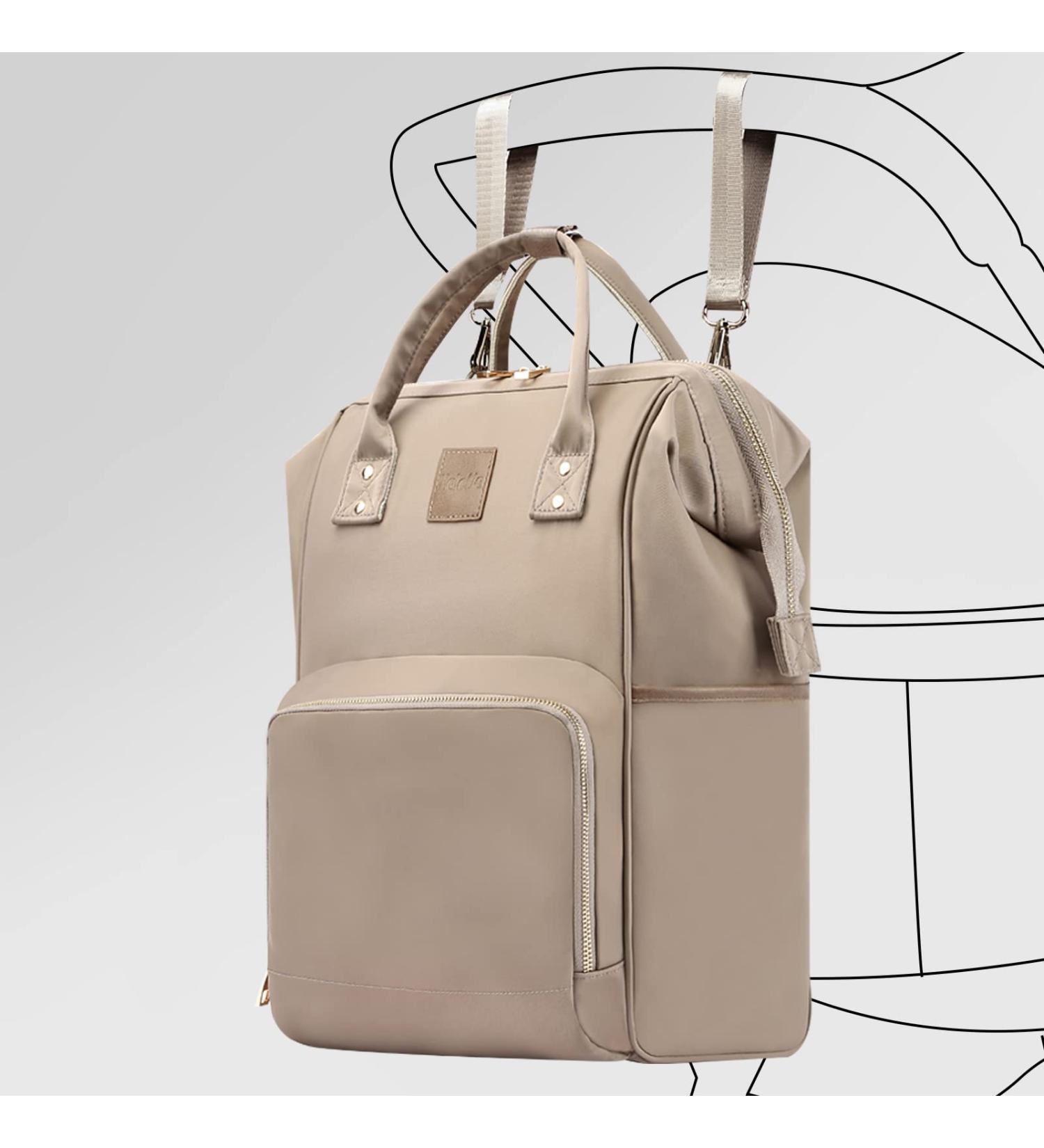 HaloVa Diaper Bag Backpack with Wet Cloth, Tissues, Bottle Pockets & Stroller Straps - Brown - Buy Online on GoSupps.com