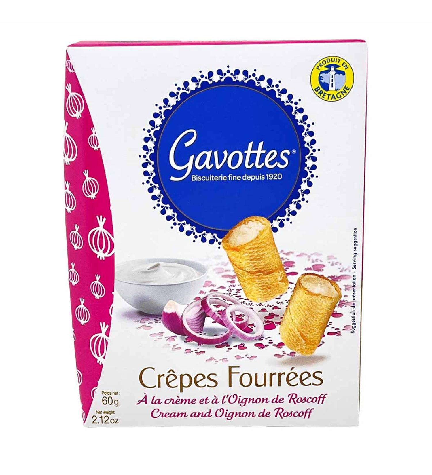 Gavottes Cr pes Fourr es Mini Pancakes with Cream & Onion - Authentic Roscoff AOP Delicacy International Shipping - Buy Online on GoSupps.com