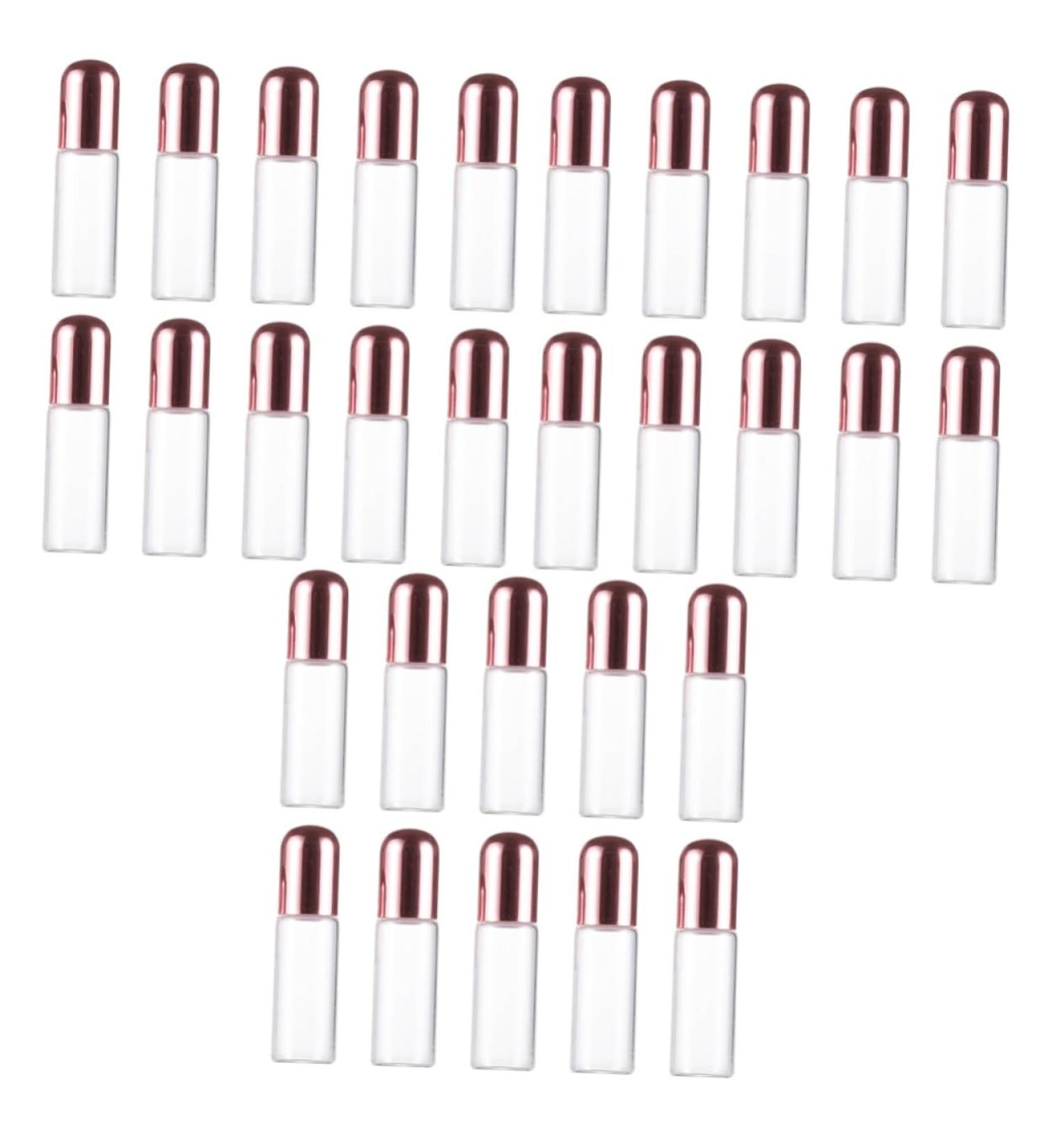 FRCOLOR 30 Pcs Essential Oil & Perfume Sample Bottles - Travel Size Vintage Glass Rollers & Clear Cosmetic Bottles for Perfume & Shampoo - Buy Online on GoSupps.com