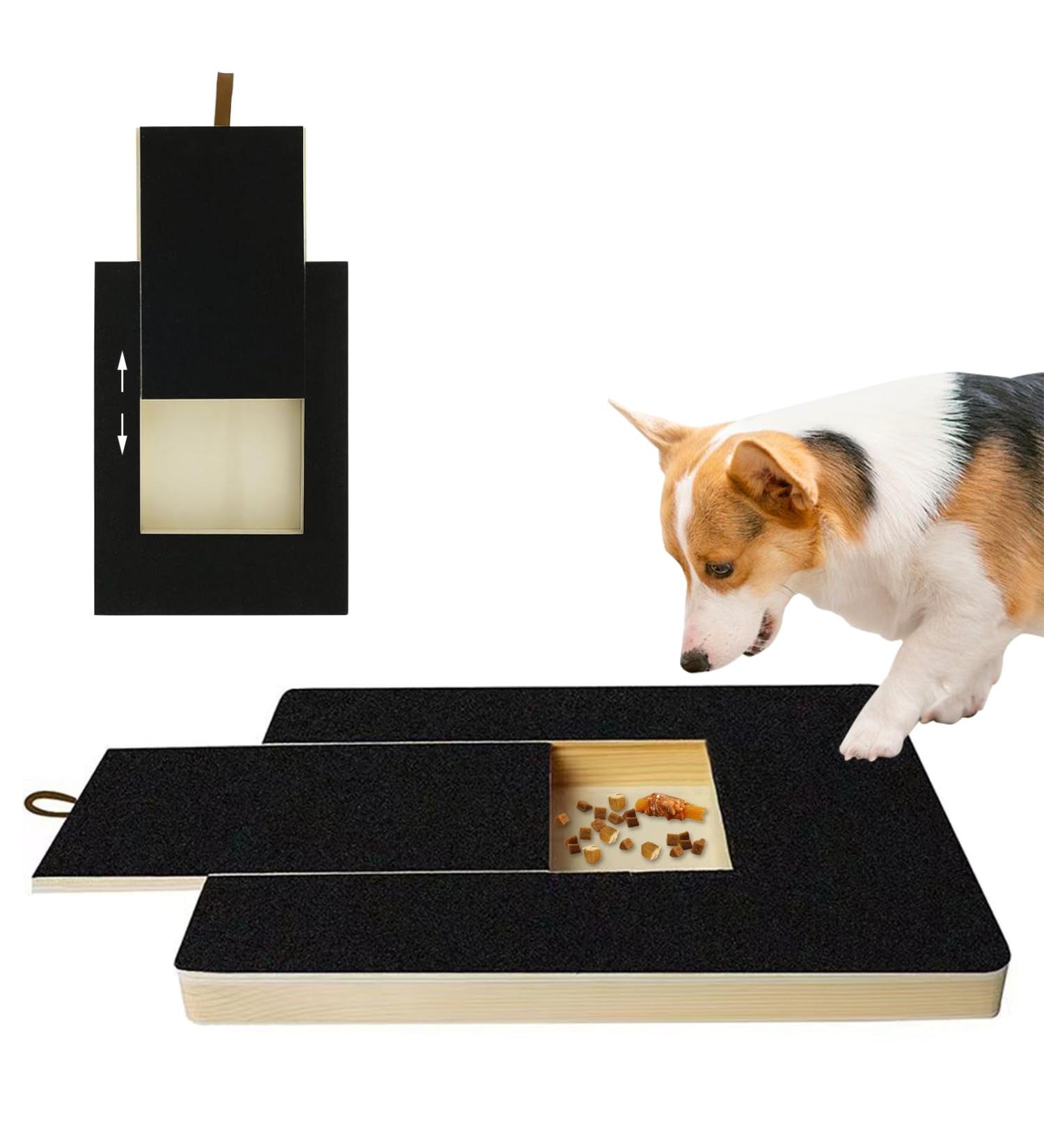 Shudyear Dog Nail Scratch Board File Wooden Dog Nail File Board with Built-in Snack Box Sandpaper Puppy Nail Grinding Pad Sturdy Dog Paws Scratchboard for Pets Nail Care - Buy Online on GoSupps.com