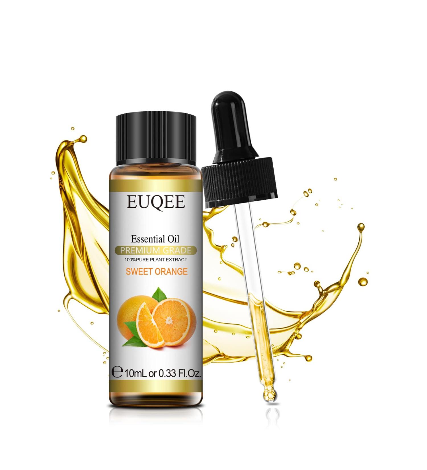 EUQEE Sweet Orange Essential Oil 10ml Pure Natural Sweet Orange Oil for Skin Essential Oils for Diffuser for Home Aromatherapy Relax Sweet Orange 10 ml (Pack of 1) - Buy Online on GoSupps.com