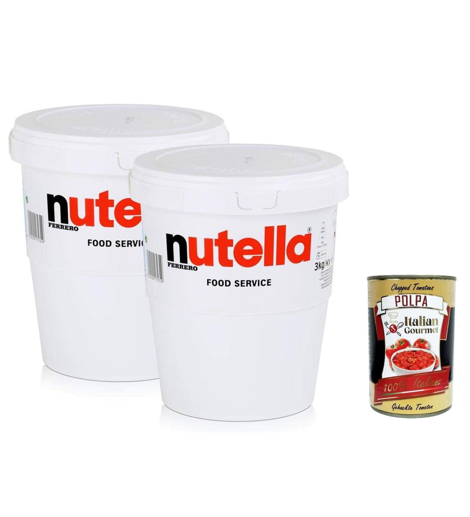  Italian Gourmet E.R. Set of 2 Jumbo Nutella Ferrero XXL spread cups with Ferrero nougat cream + Italian Gourmet Polpa 400g - Buy Online on GoSupps.com