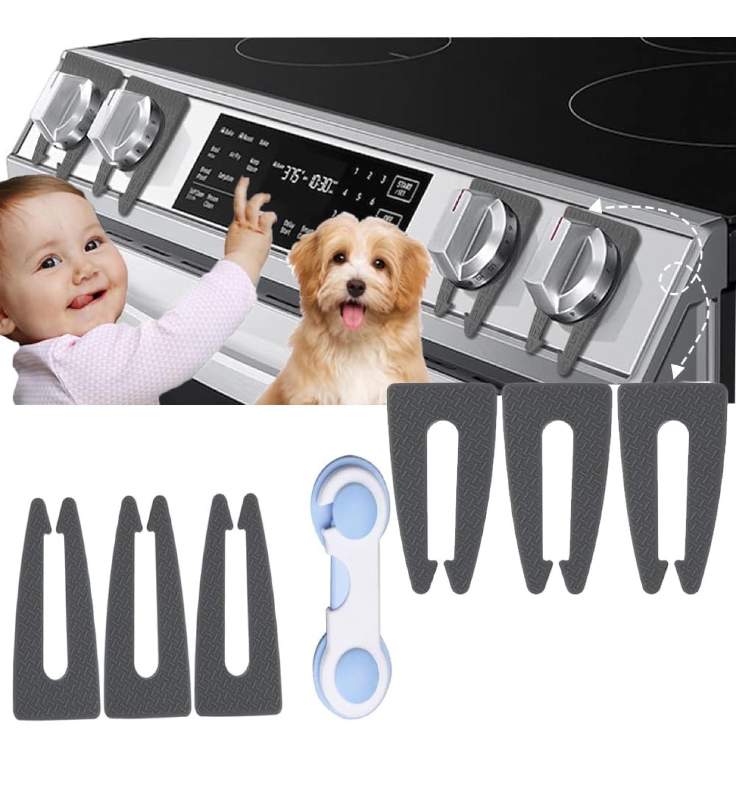 6 Pack Stove Knob Locks Universal Size Baby Proof Gas Stove Knob Covers Stove Child Proof Knobs Grey - Buy Online on GoSupps.com