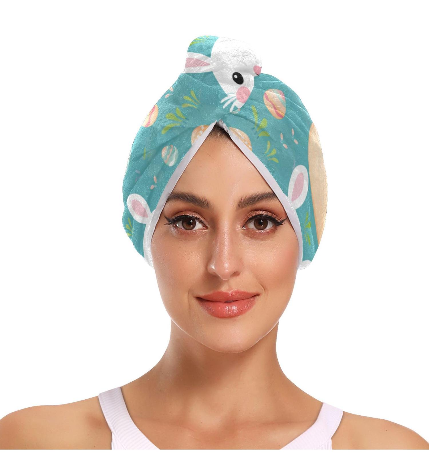 Super Absorbent Rabbit Hair Towel 2 Pack - Quick Dry Hair Turbans for Women & Girls | Perfect Hair Drying Solution - Buy Online on GoSupps.com