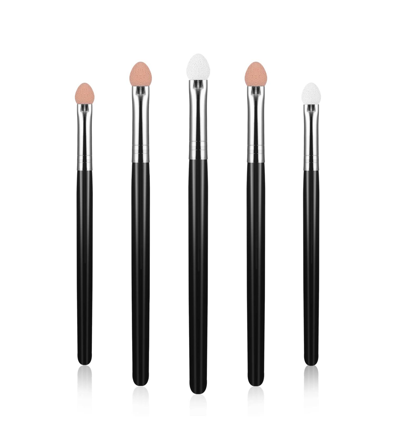 Shop Wllhyf 5PC Makeup Brush Set - Professional Reusable Eyeshadow Applicators & Sponge - Black - Perfect for Flawless Eye Makeup - Buy Online on GoSupps.com
