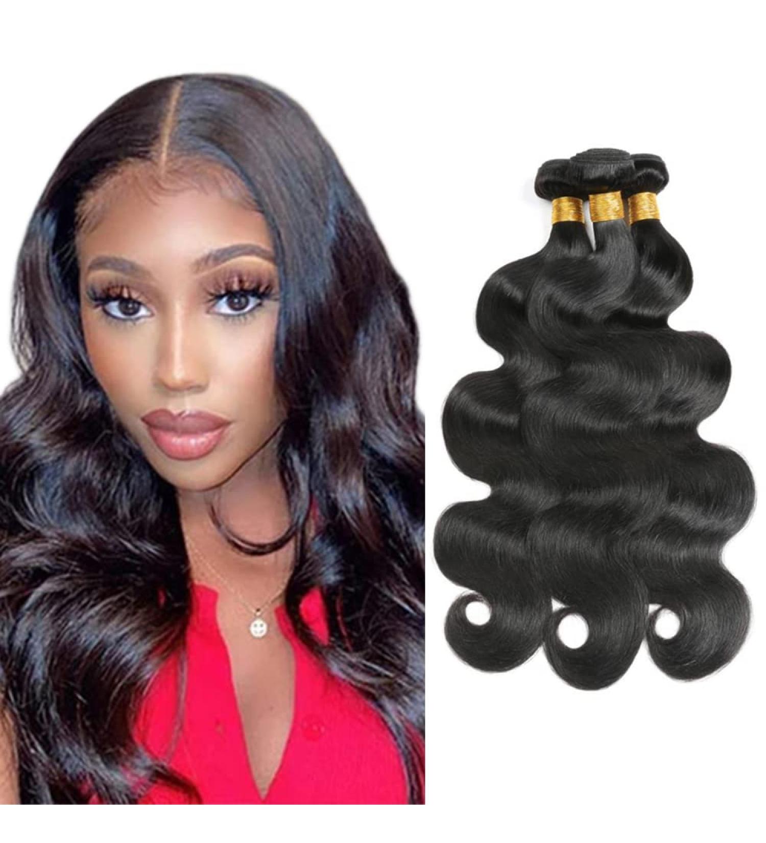 100% Virgin Brazilian Real Hair Bundles - Body Wave Extensions in Natural Color (8 10 12 Inches) - Premium Quality Unprocessed Hair for Women - Buy Online on GoSupps.com