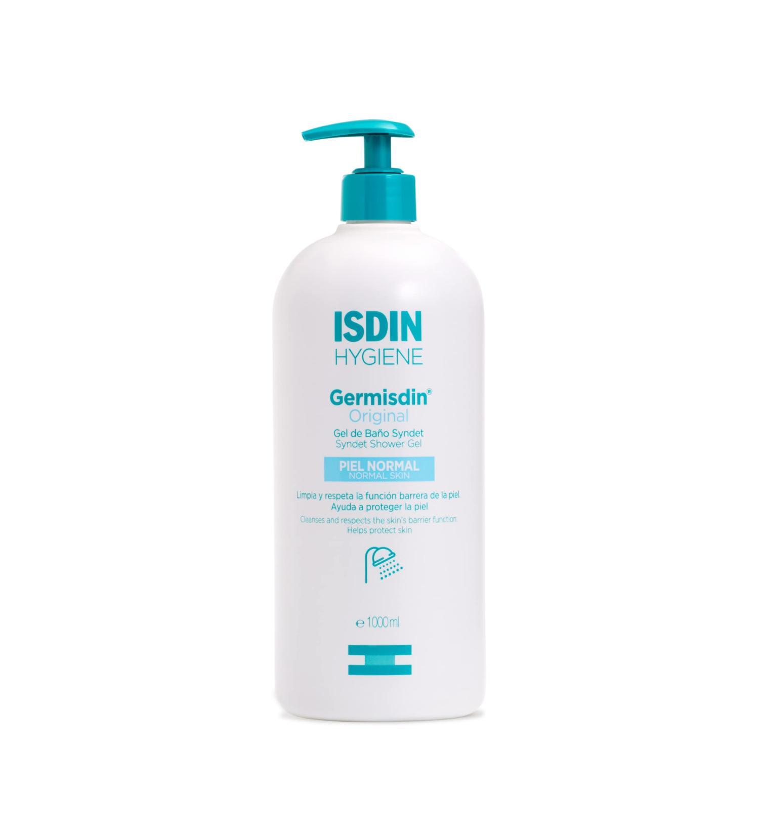 ISDIN Germisdin Syndet Shower Gel (1000ml) | Daily Use Shower Gel | Helps Strengthen Natural Skin Protection | Suitable for Sensitive Skin - Buy Online on GoSupps.com