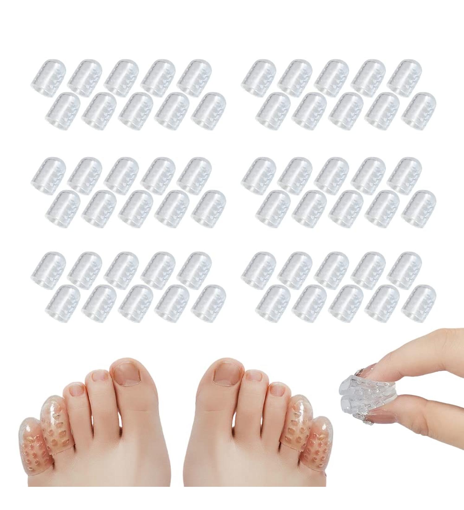60PCS Silicone Toe Protectors for Men and Women - Breathable Gel Sleeves for Pain Relief from Calluses, Blisters, and Scrapes - Buy Online on GoSupps.com