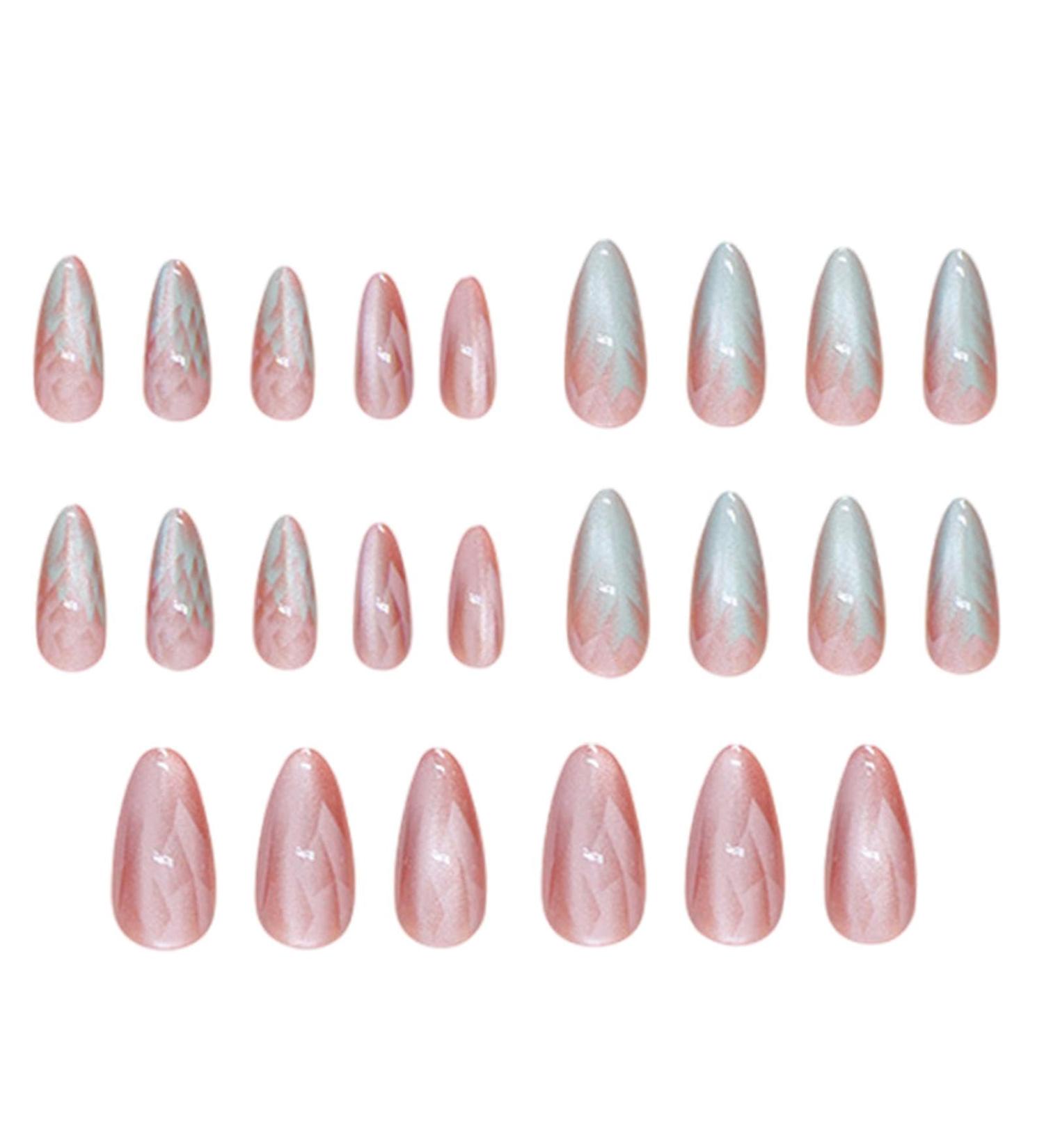 itrimaka False Nails - Ombre Fake Nails Cat Eye Almond Fake Press On Nails For Girl Salon 12 Sizes - Buy Online on GoSupps.com