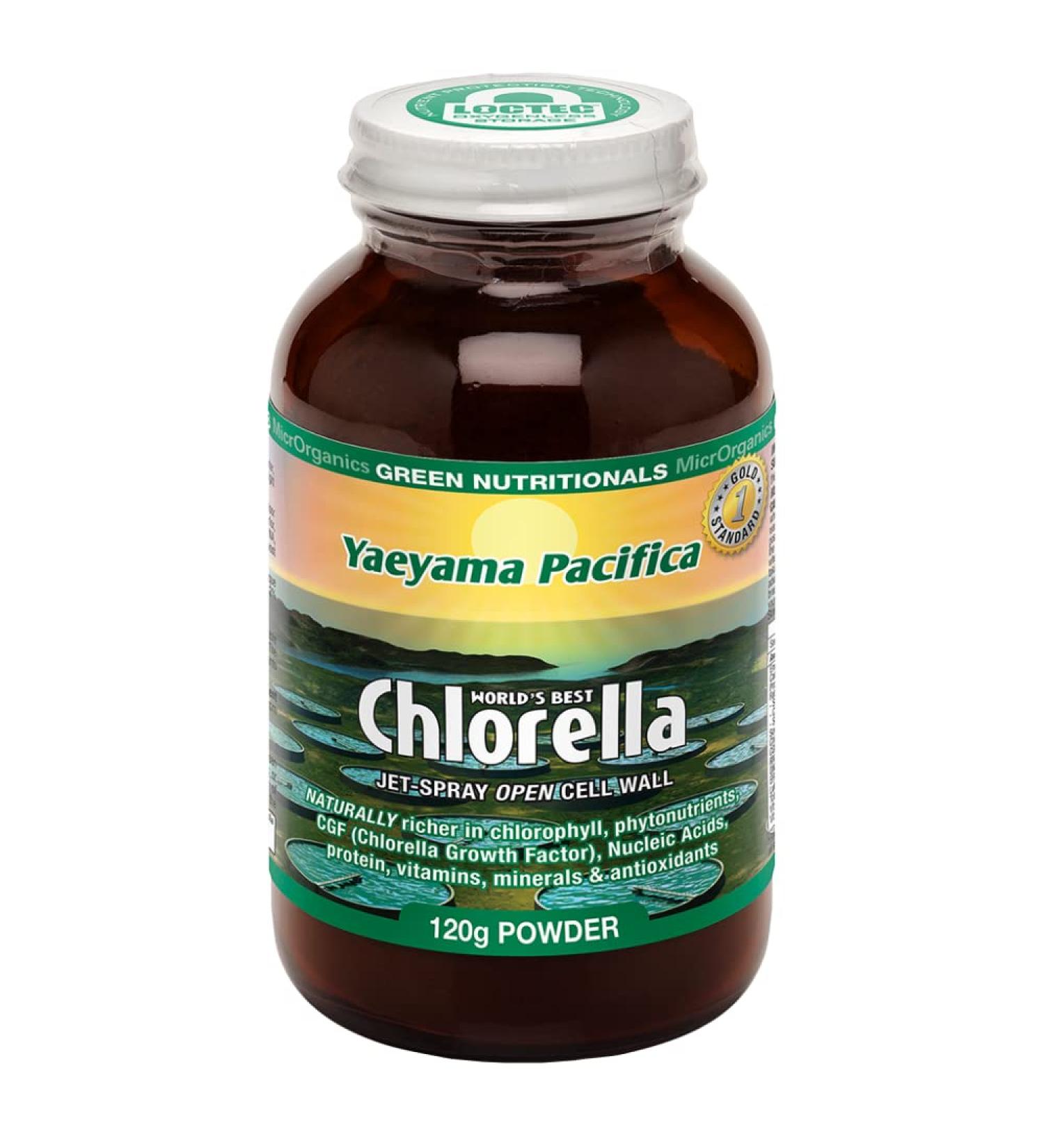 Green Nutritionals Yaeyama Pacifica Chlorella 120g Powder - Vegan & Vegetarian Superfood - Buy Online on GoSupps.com