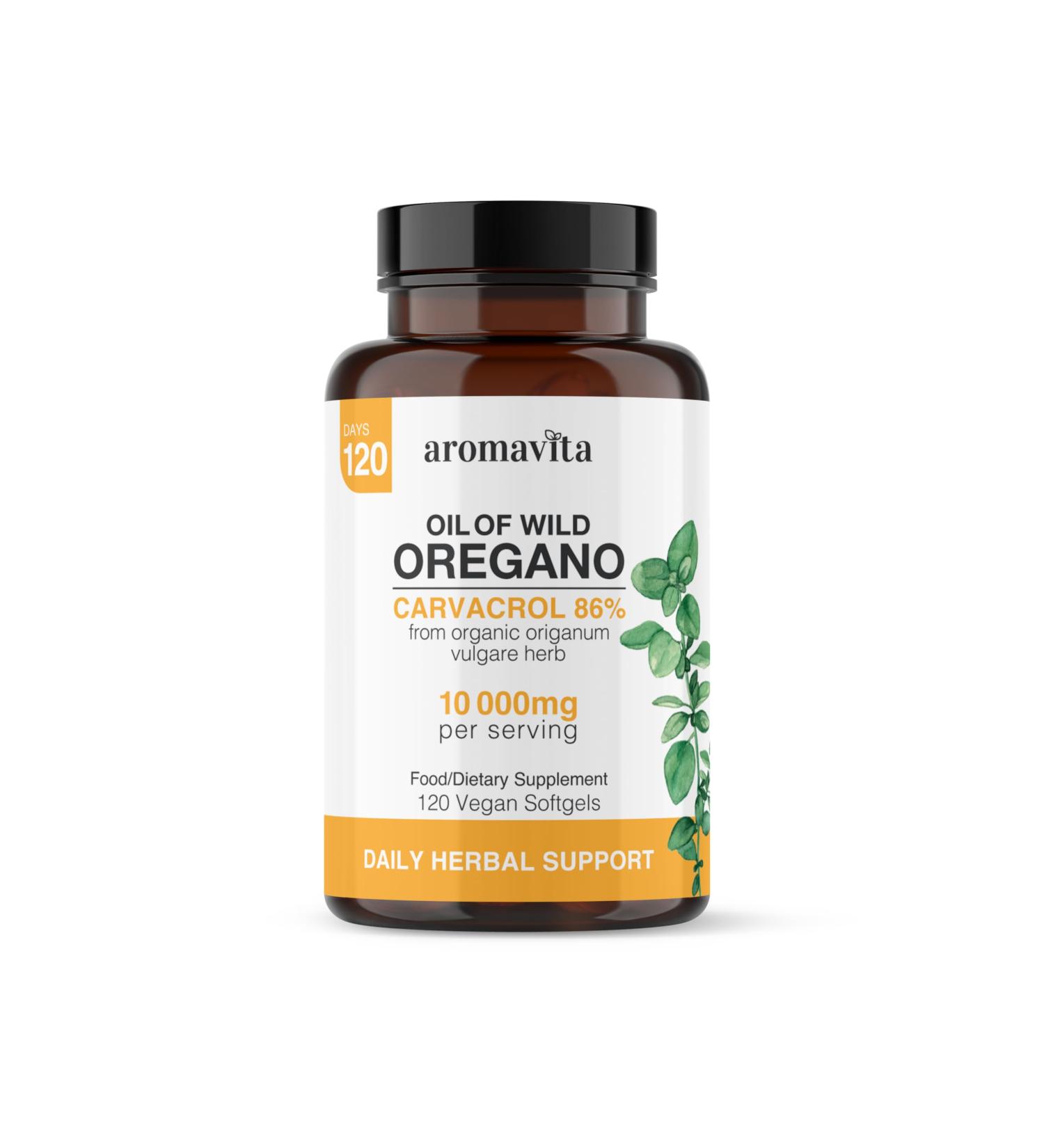 Vegan Wild Oregano Oil Capsules Organic 86-90% Carvacrol - 10000 mg Oil of Oregano per Softgel - Immune and Digestive Support Natural Antioxidant Vegan Non GMO 120 Capsules 120 Count (Pack of 1) - Buy Online on GoSupps.com