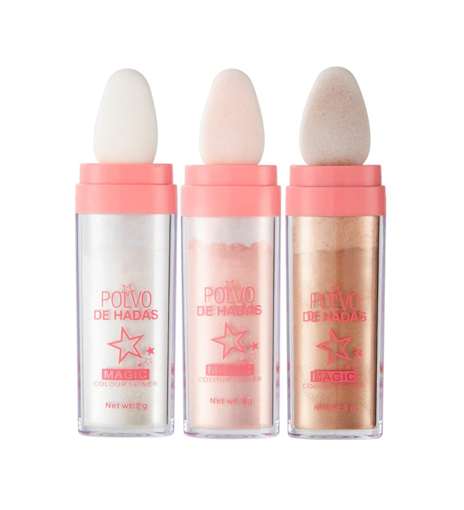3 Pack Fairy Patting Powder Highlighter Stick - White Moonbeam, Fairy Pink, Golden Brown - Buy Online on GoSupps.com