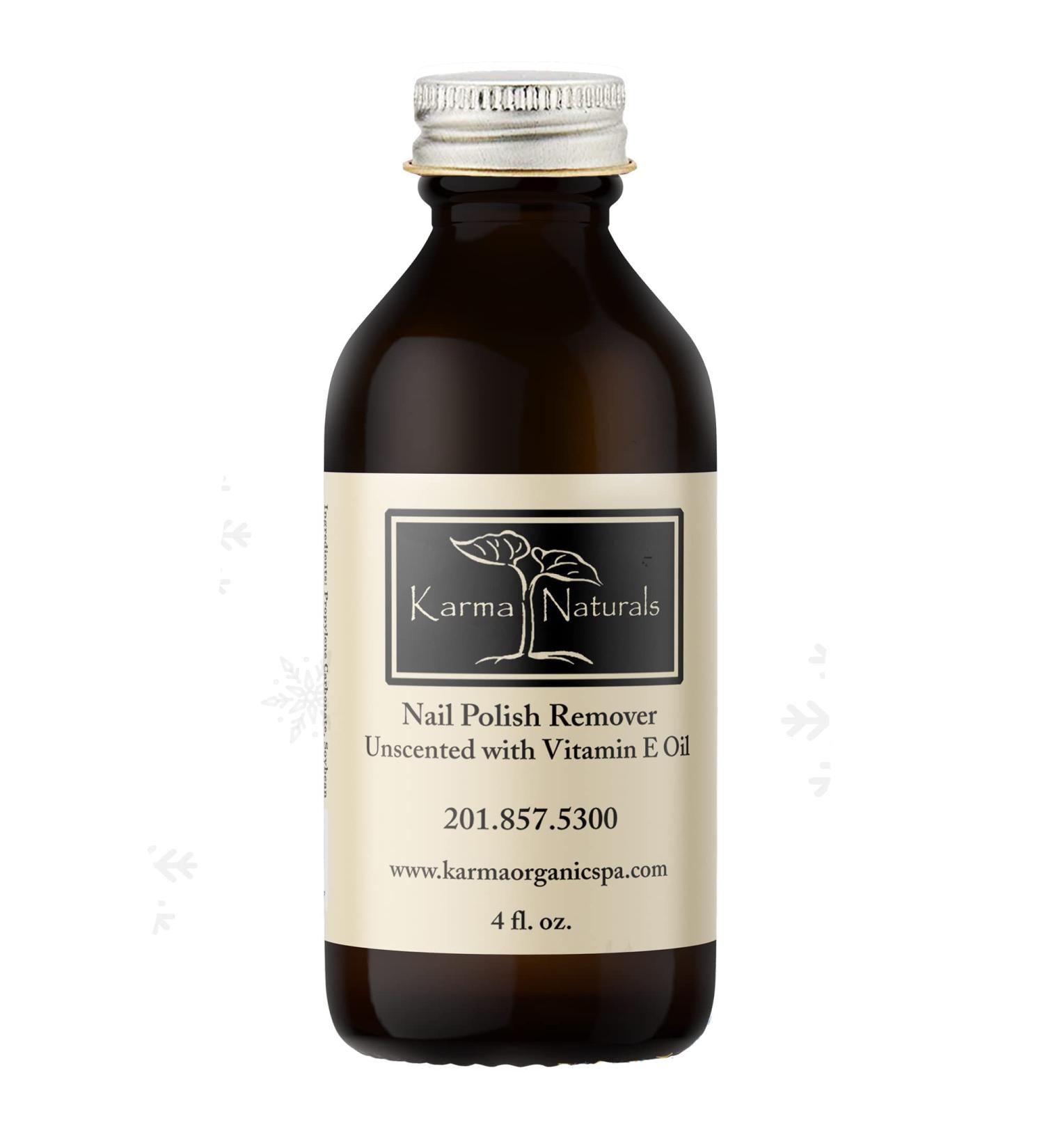 Karma Organic Unscented Nail Polish Remover with Vitamin E Oil - Non Toxic, Vegan, Cruelty Free - 4 fl. Oz - Buy Online on GoSupps.com