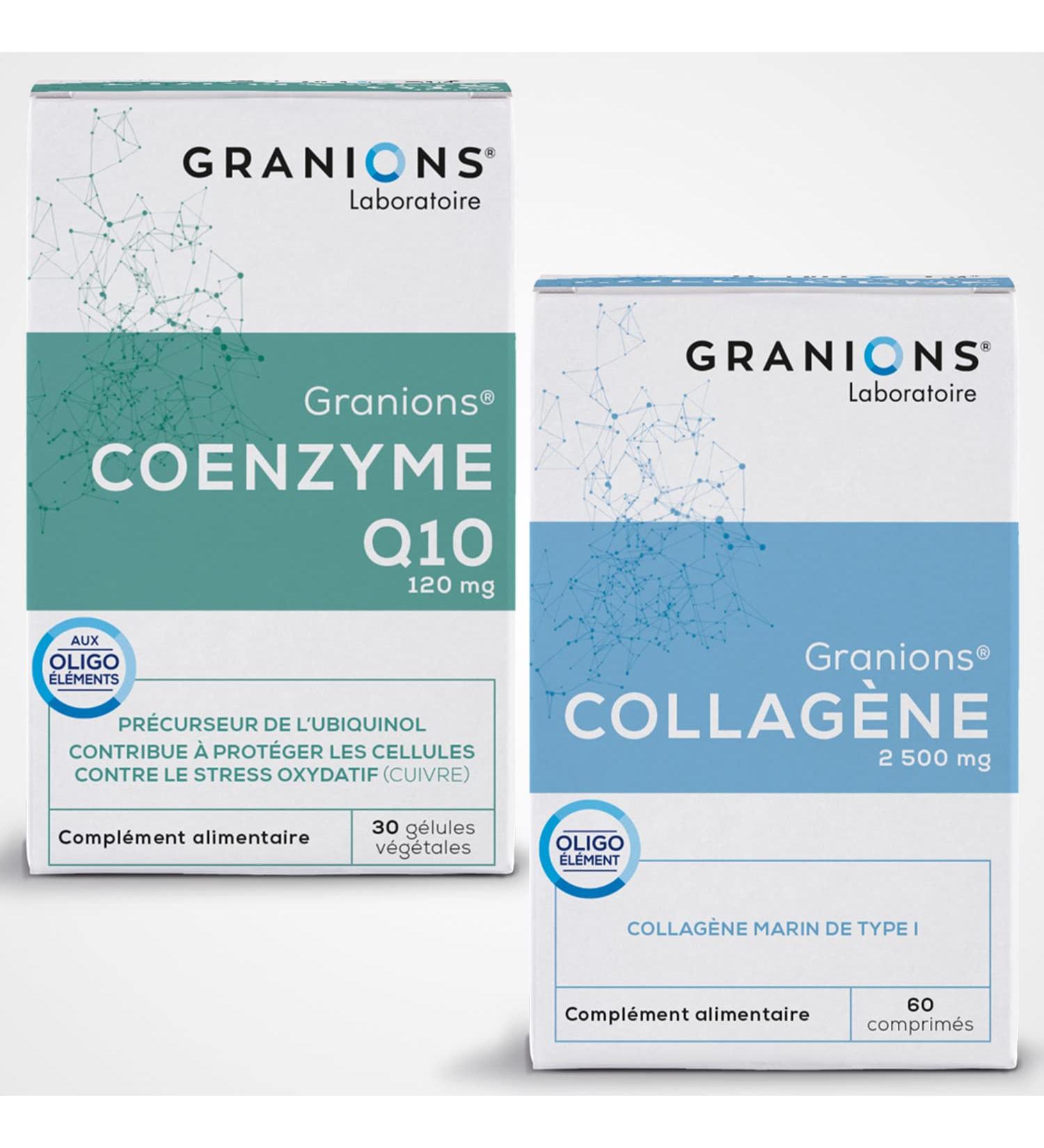 GRANIONS - LOT COLLAGENE Beaut de la peau et anti- ge et COENZYME Q10 Antioxydant - 1 mois de programme