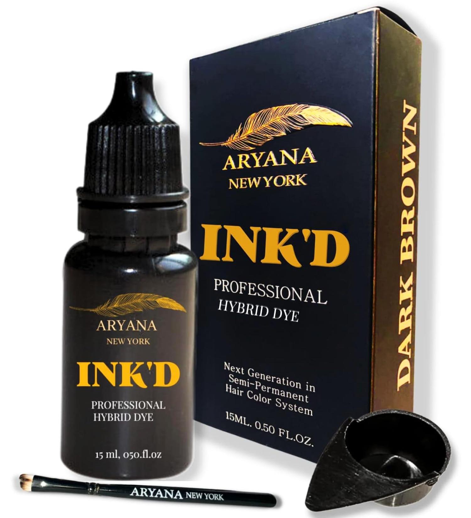 ARYANA NEW YORK INK D Hybrid Color Kit - Long Lasting Dark Brown Liquid Hair Color for Professional Spot Coloring & Grey Coverage - International Shipping Available - Buy Online on GoSupps.com