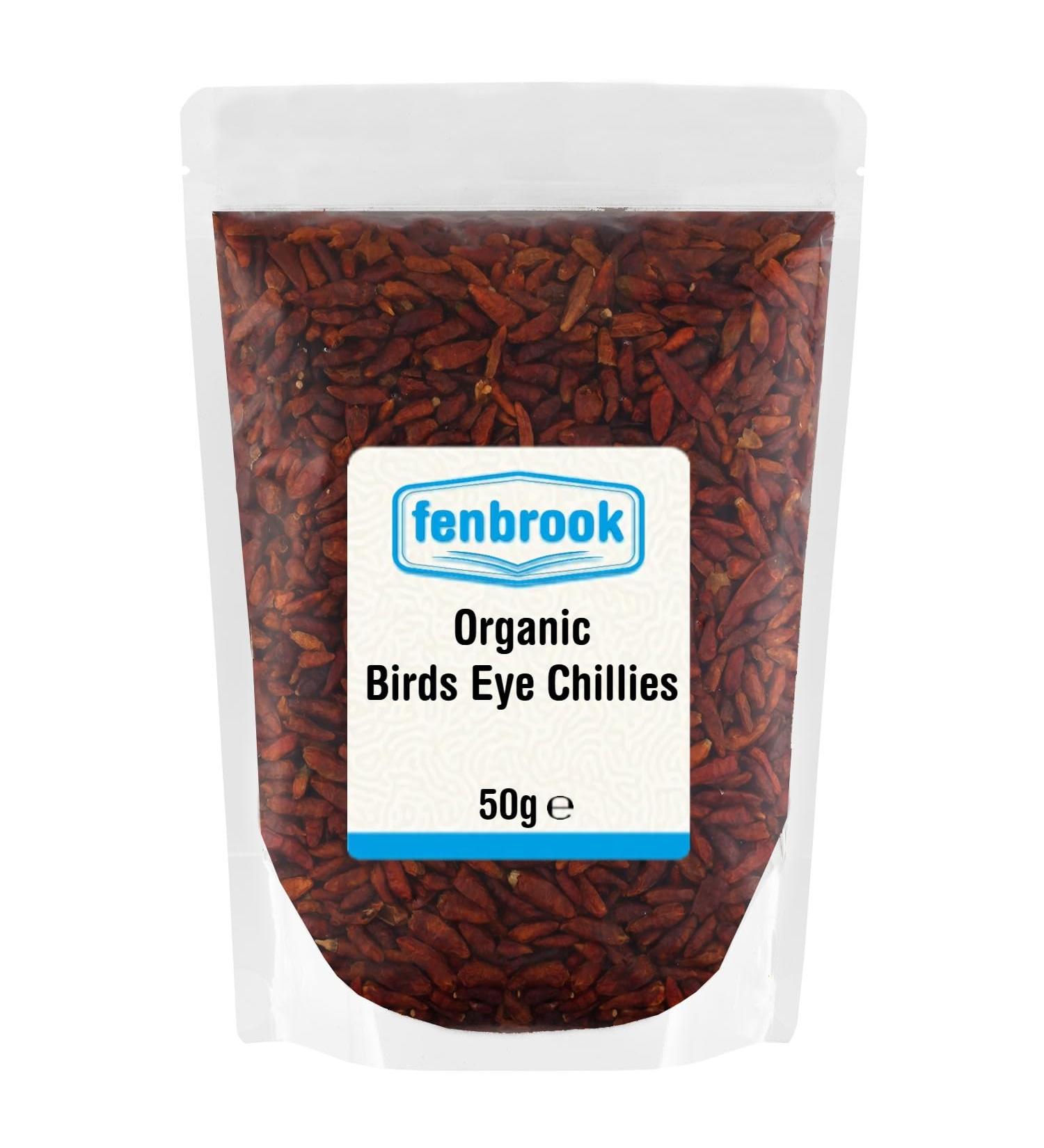 Organic Birds Eye Chillies 50g | Certified Organic by Fenbrook Organic - Buy Online on GoSupps.com