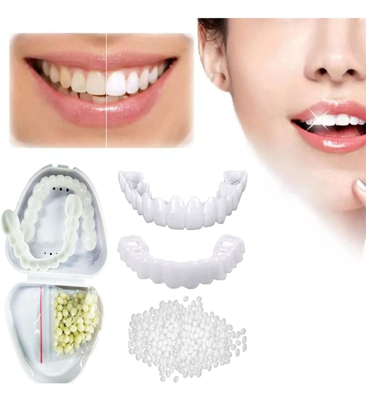 Giural Snap Veneers - 2 Pairs of Instant Upper & Lower False Teeth for Effortless Smile Transformation - Buy Online on GoSupps.com