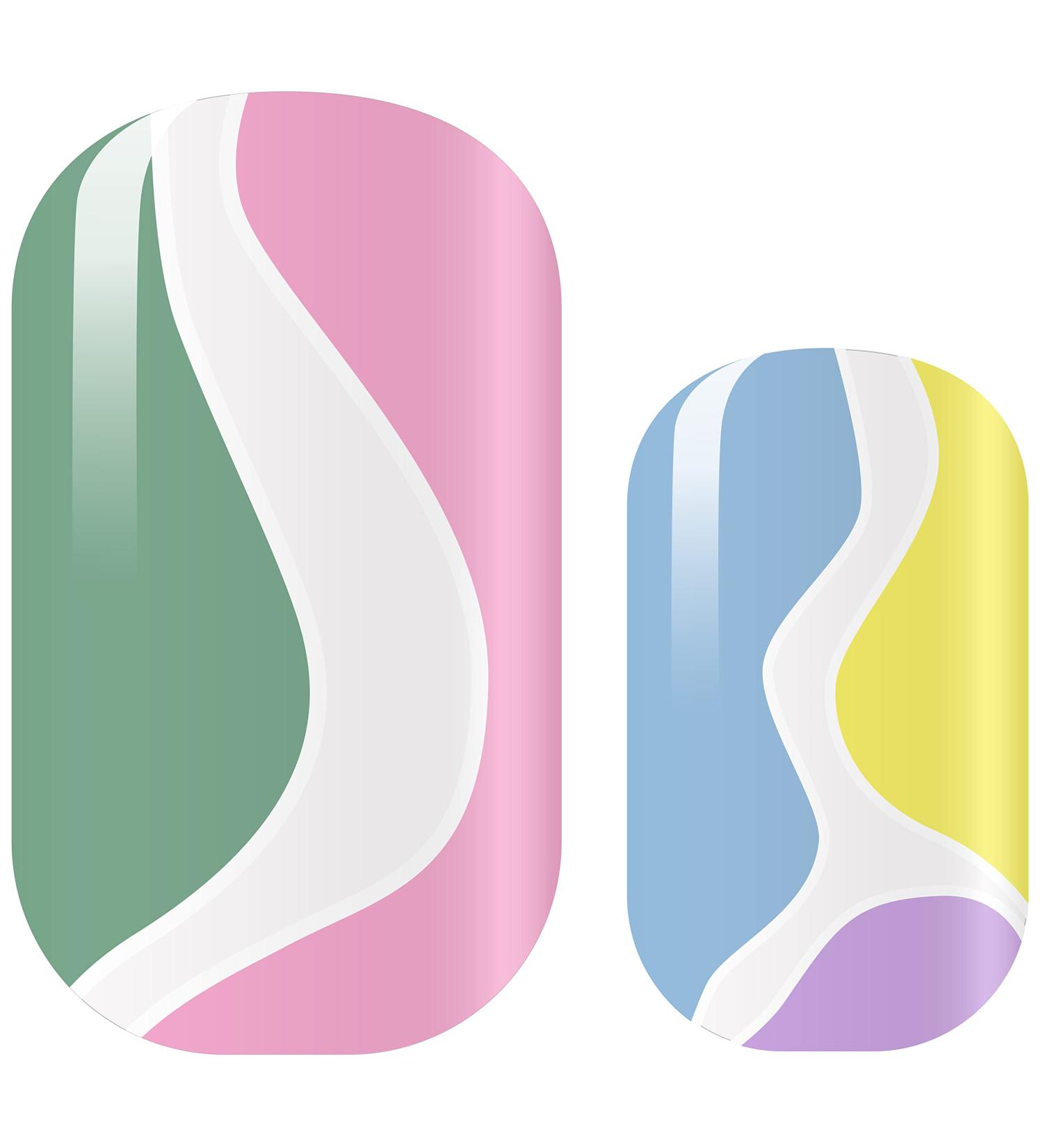 Avoa Beauty Nail Film - Summer Breeze | Purple White Yellow Blue Swirl | 16 Long-Lasting Self-Adhesive Nail Wraps | International Shipping Available - Buy Online on GoSupps.com