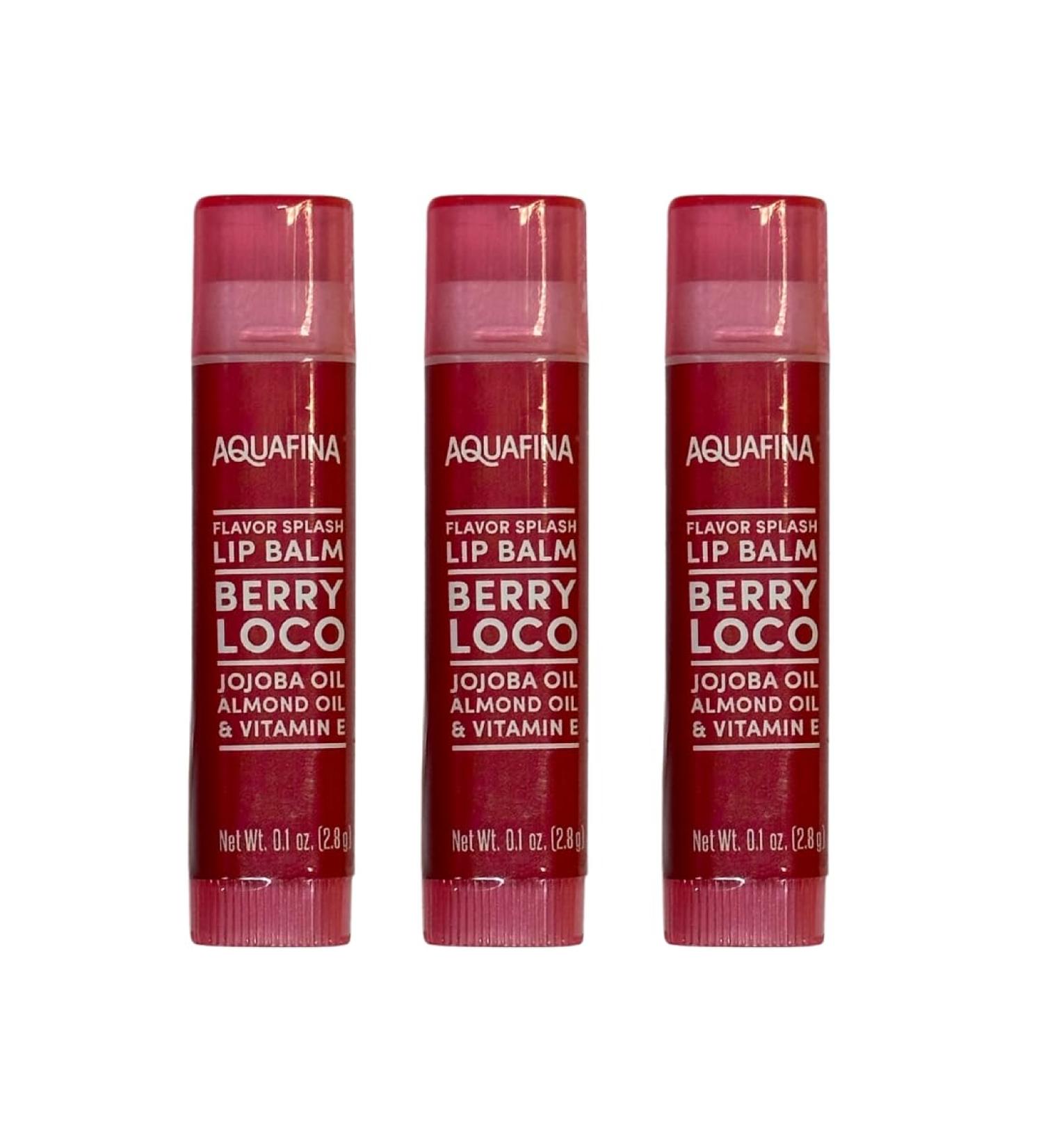 Aquafina Lip Balm - 3 Tubes - Berry Loco
