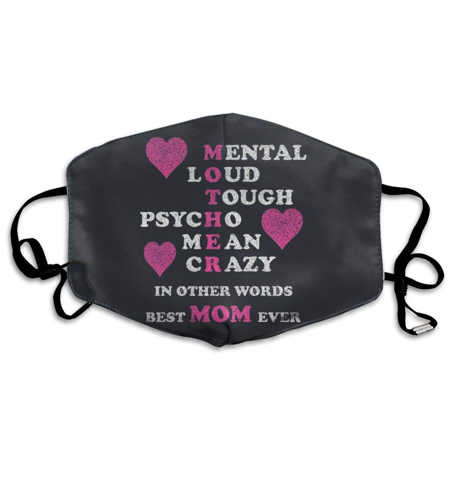 Breathable premium facial protection cover crazy mother Funny Mother's Day women men anti wind dust protection protective cover for skiing camping travel safety daily use