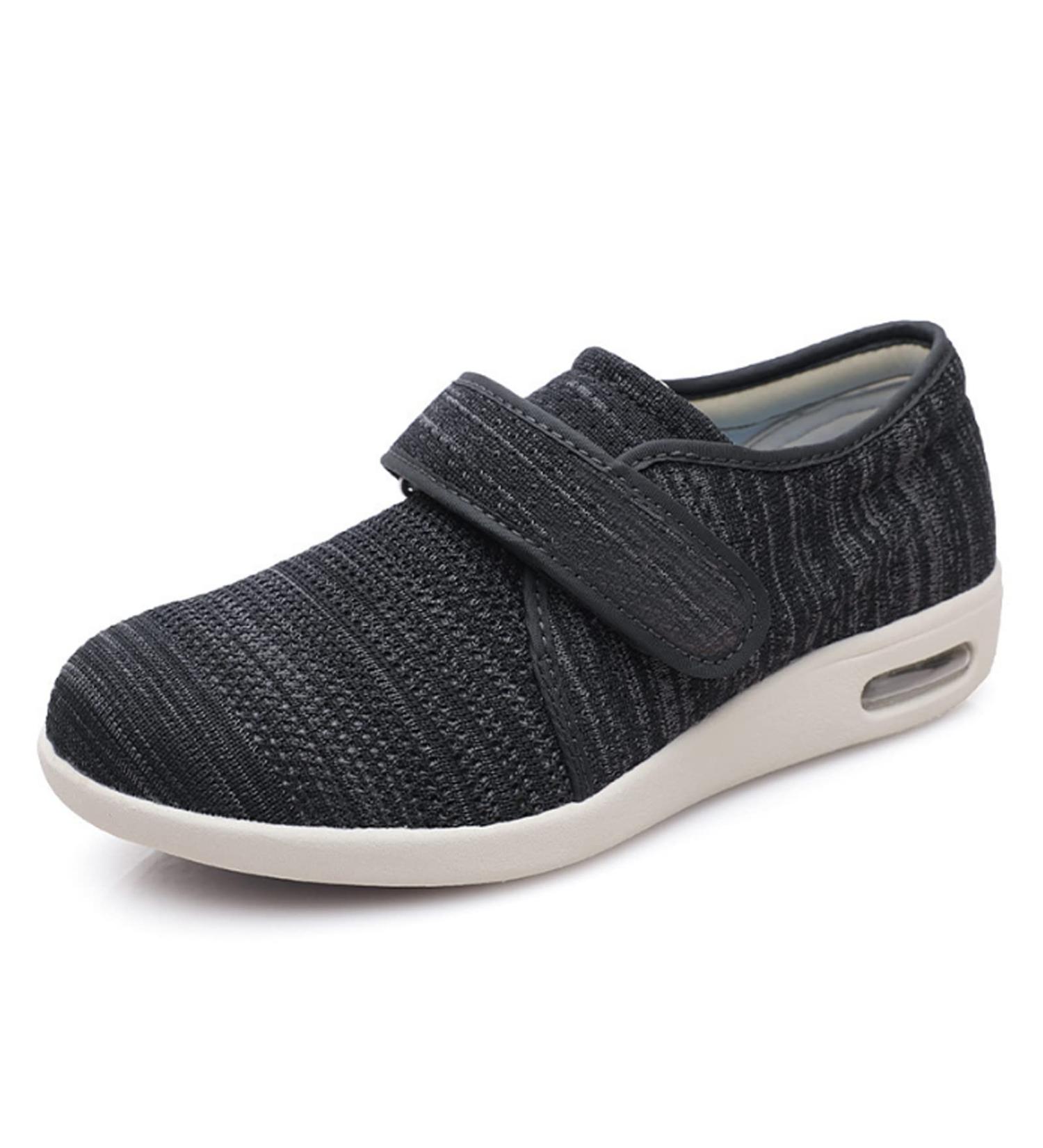 KXSM Diabetic Slippers | Adjustable Edema & Swollen Feet Sandals | Lightweight & Extra Wide | Breathable for Elderly | Arthritis & Plantar Fasciitis Relief | Black - Size 37 - Buy Online on GoSupps.com
